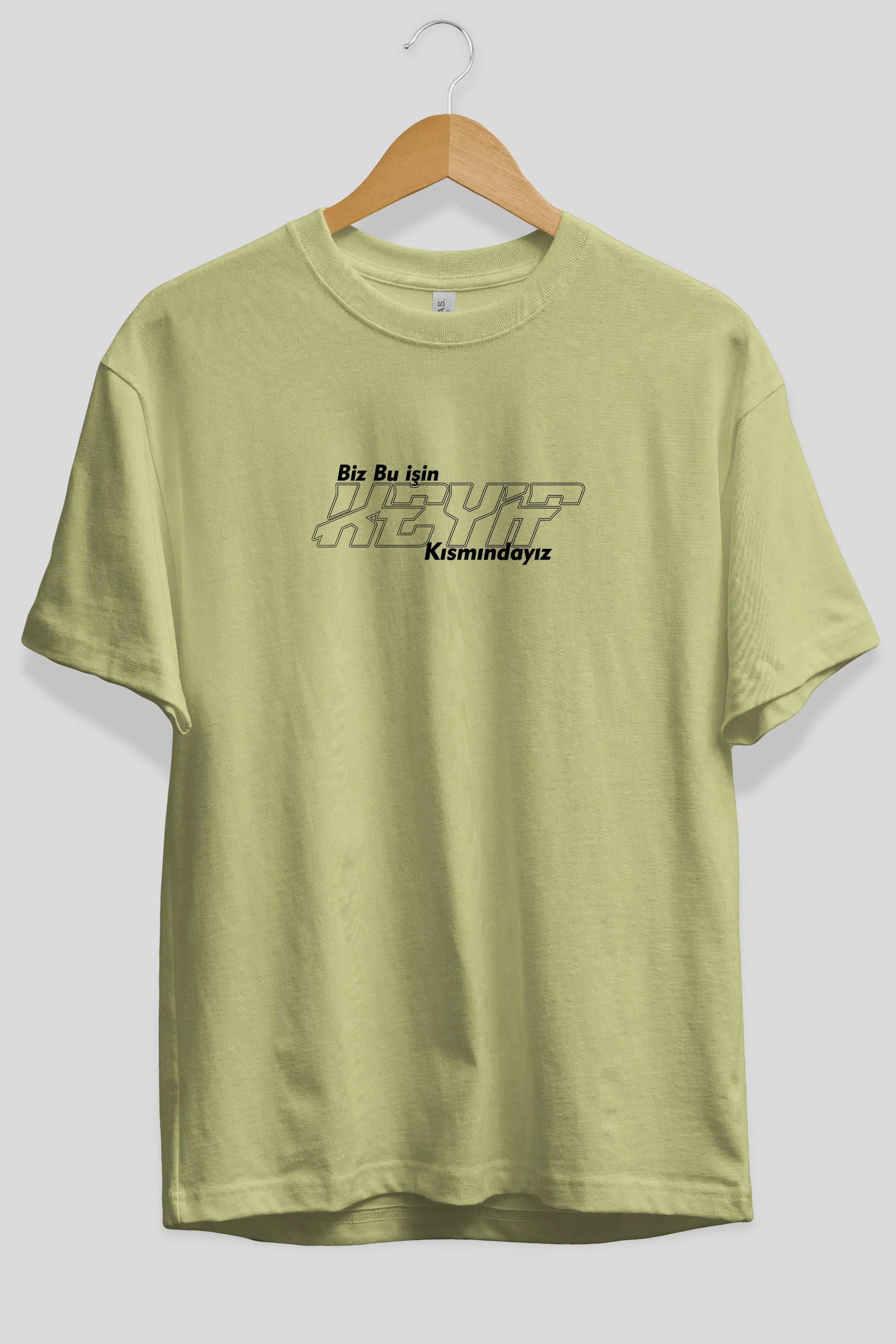 Biz Bu İşin Keyif Kısmındayız Ön Baskılı Oversize t-shirt %100 pamuk Erkek Kadın Unisex