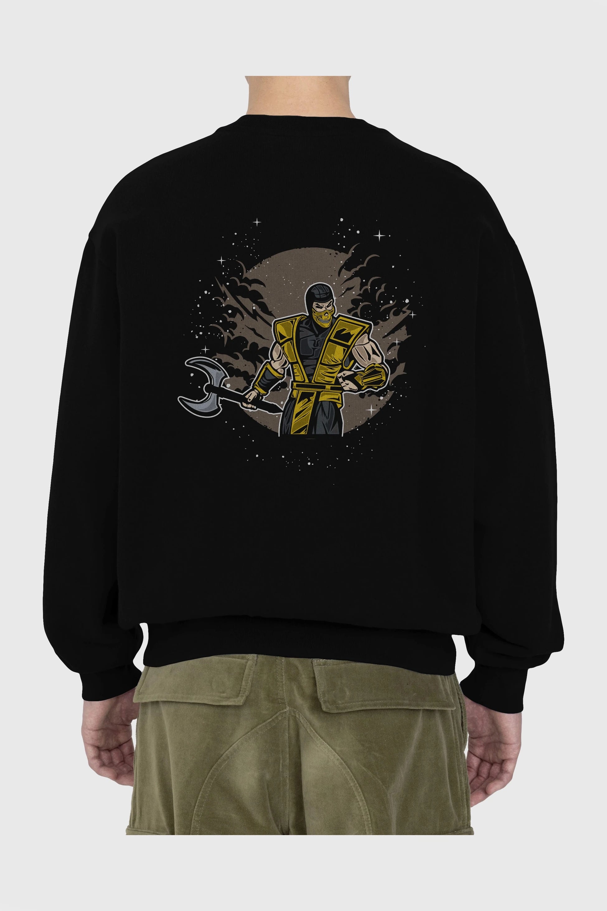 SCORPION Arka Baskılı Oversize Sweatshirt Erkek Kadın Unisex