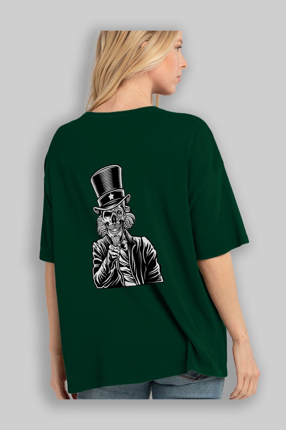 I Want You Skull Arka Baskılı Oversize t-shirt Erkek Kadın Unisex %100 Pamuk tişort