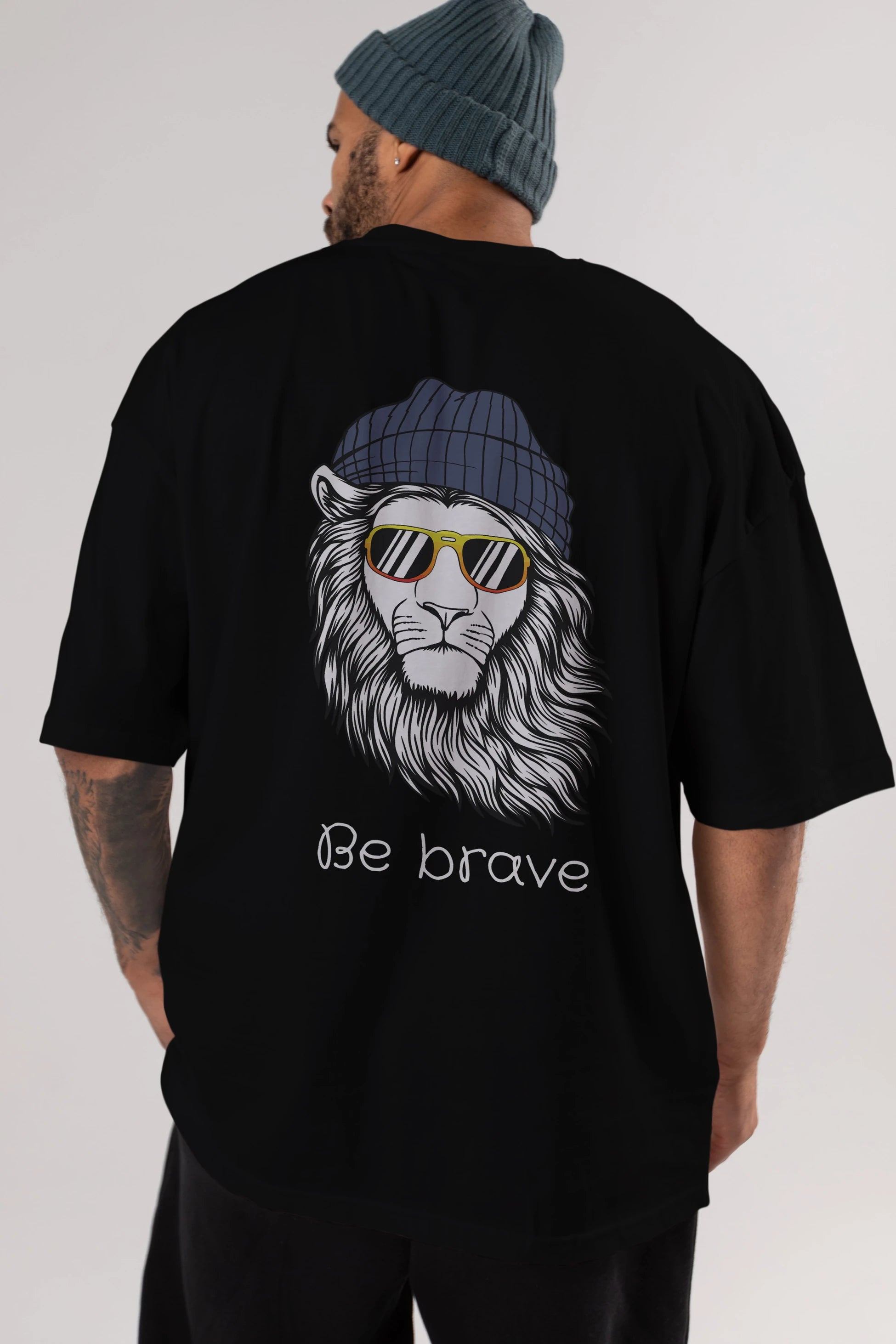 Be Brave Arka Baskılı Oversize t-shirt Erkek Kadın Unisex