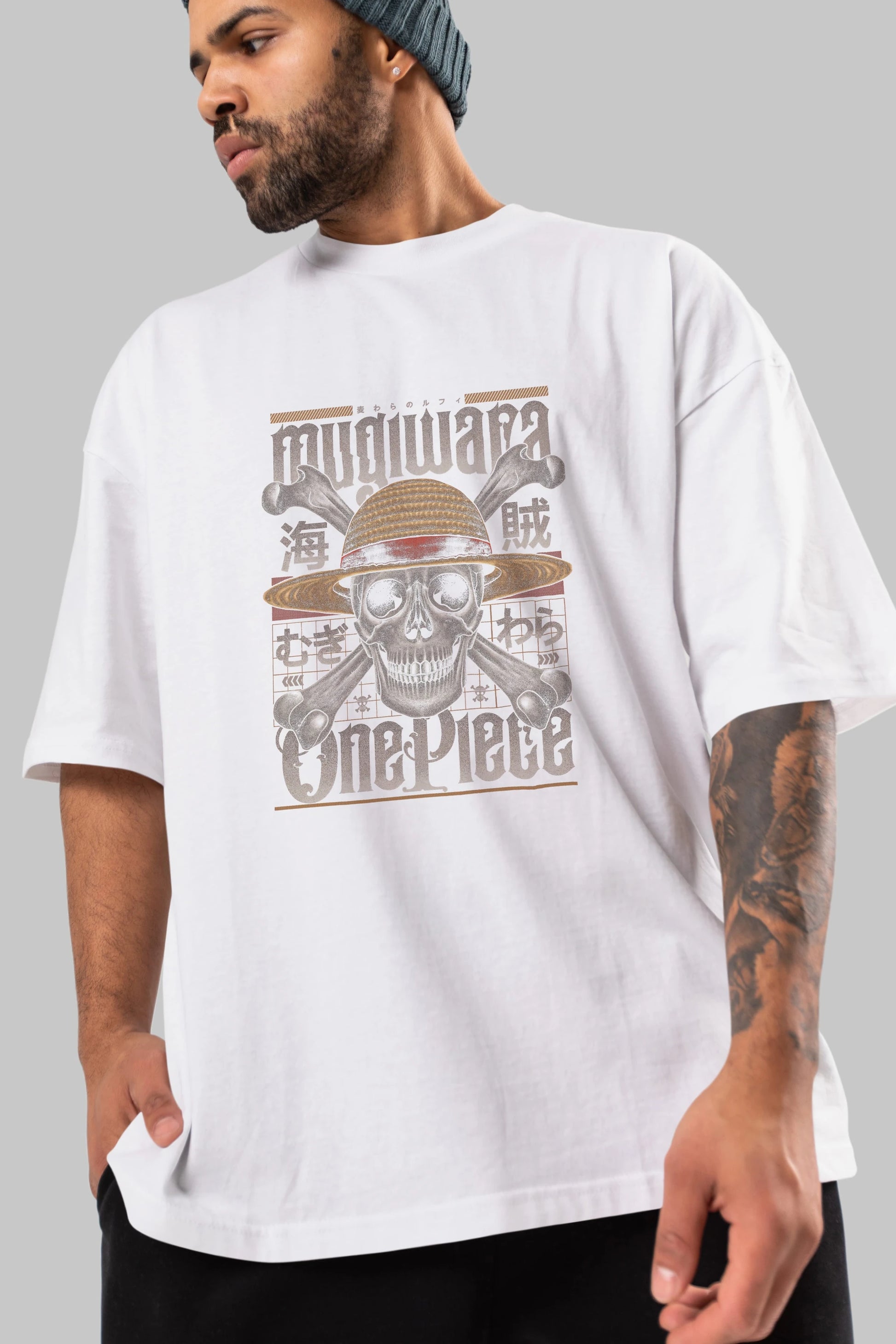 ONE PIECE (2) Anime Ön Baskılı Oversize t-shirt %100 pamuk Erkek Kadın Unisex