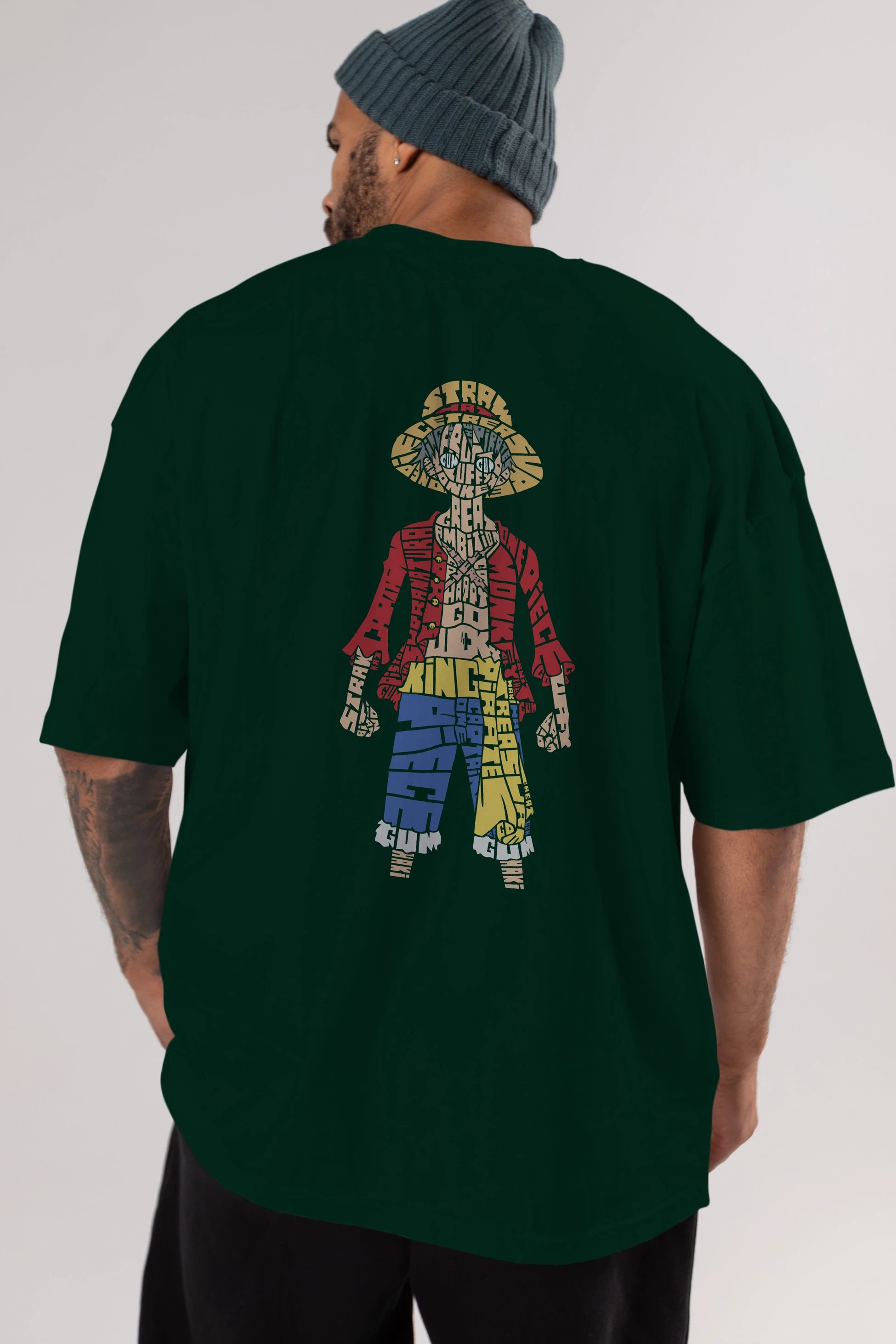 One Piece Arka Baskılı Oversize t-shirt %100 pamuk Erkek Kadın Unisex