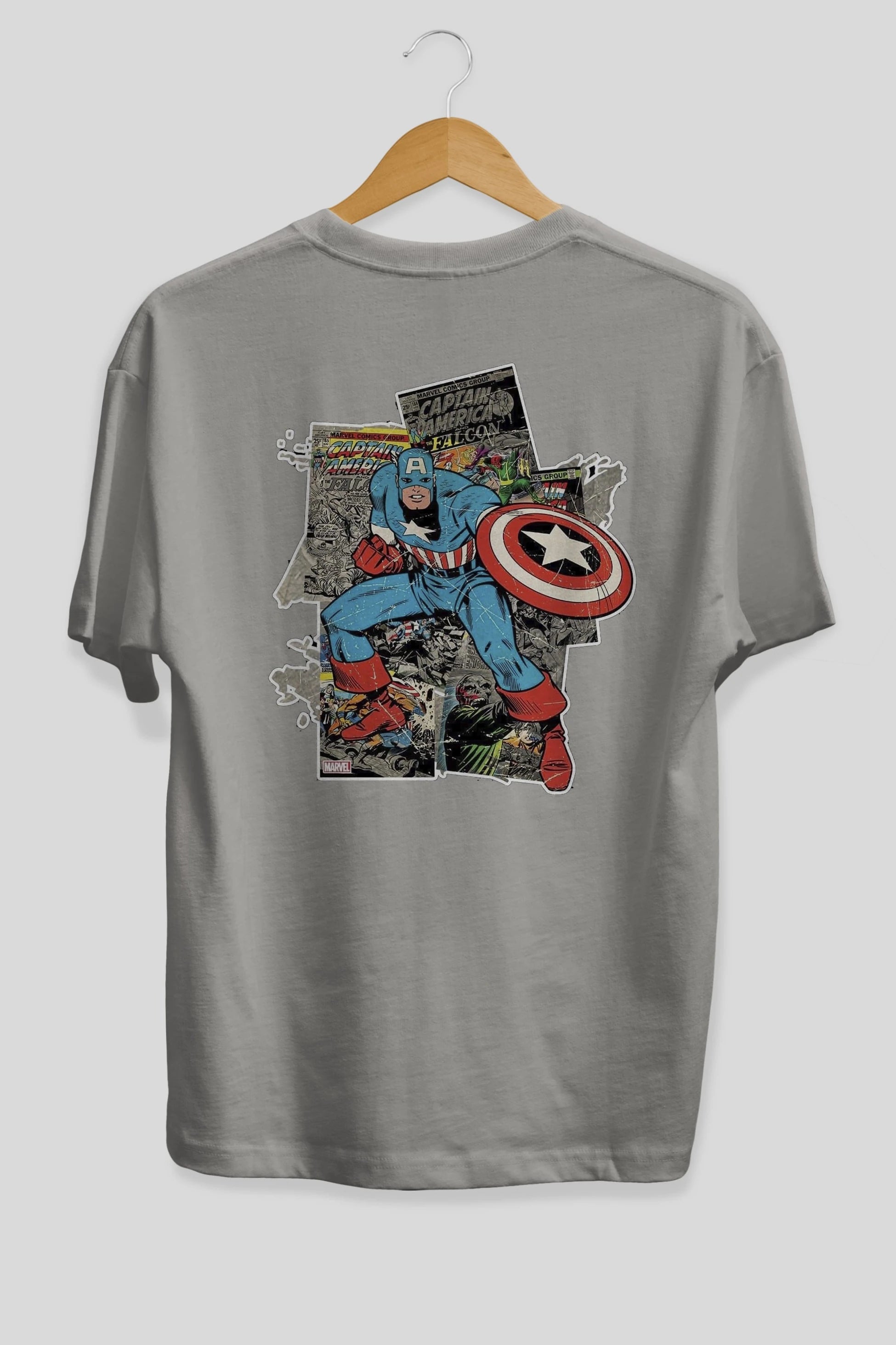 Captain America (2) Arka Baskılı Oversize t-shirt Erkek Kadın Unisex %100 Pamuk Bisiklet Yaka tişort