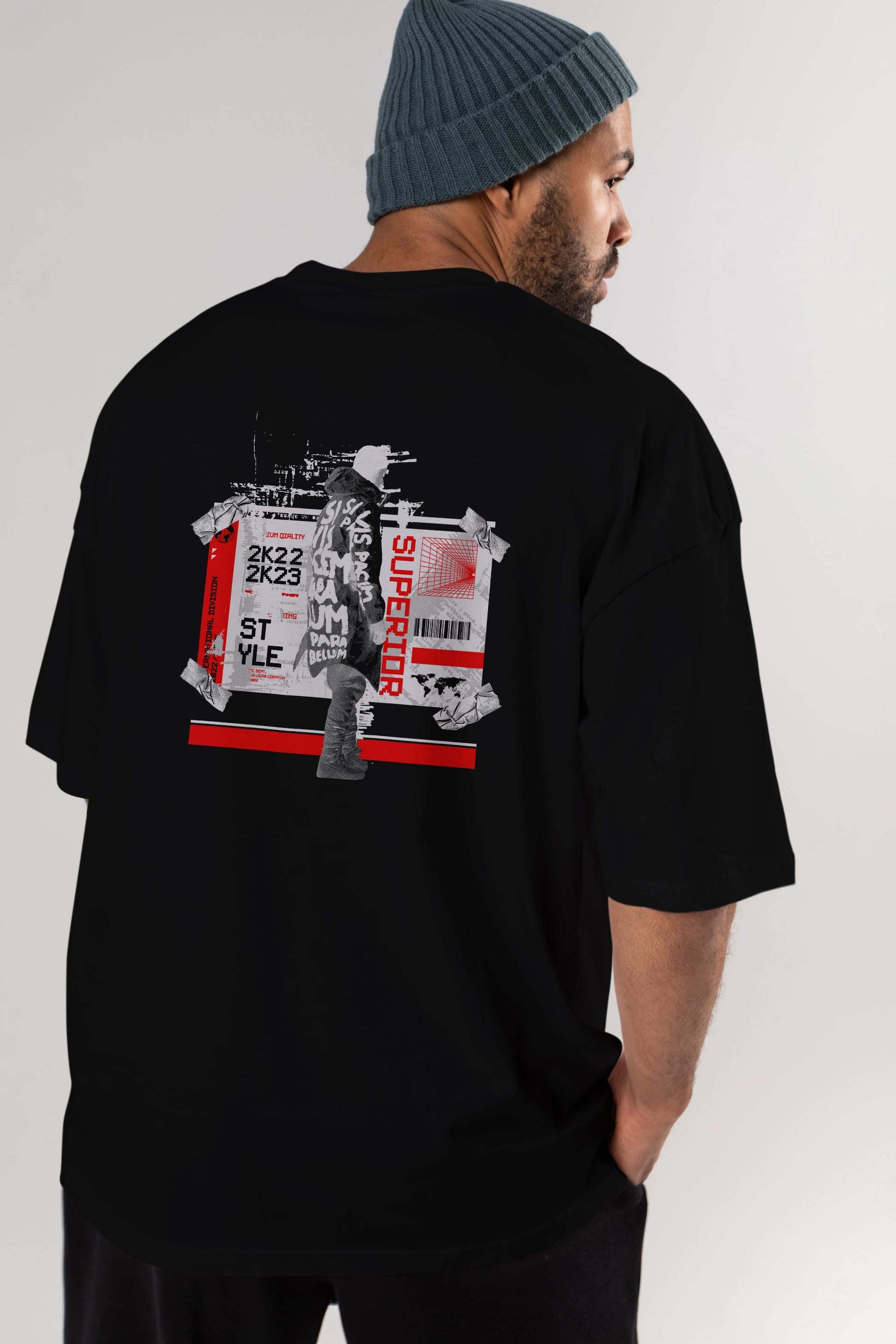 Superior Arka Baskılı Oversize t-shirt Erkek Kadın Unisex