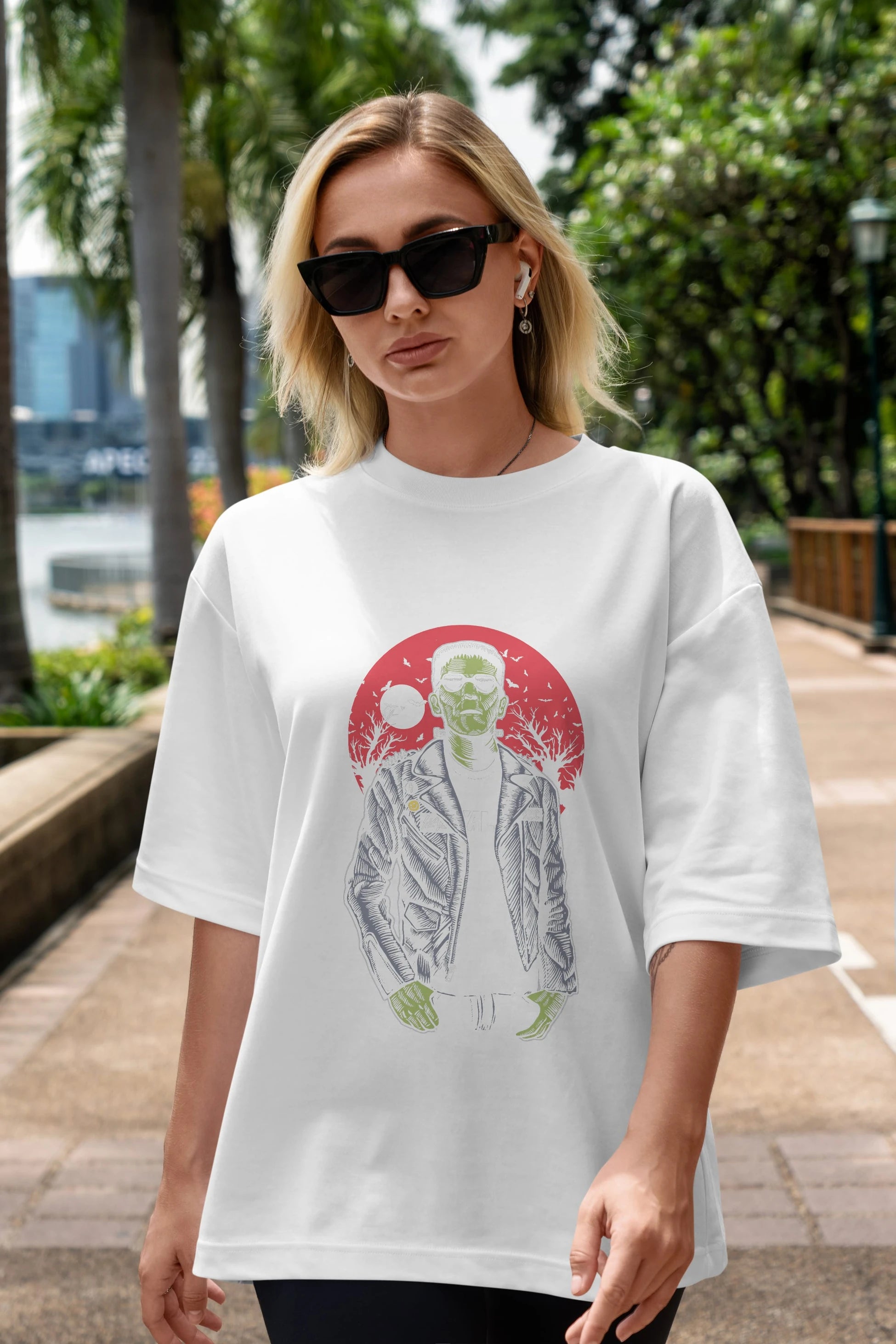 Frank Ön Baskılı Oversize t-shirt Erkek Kadın Unisex %100 Pamuk tişort