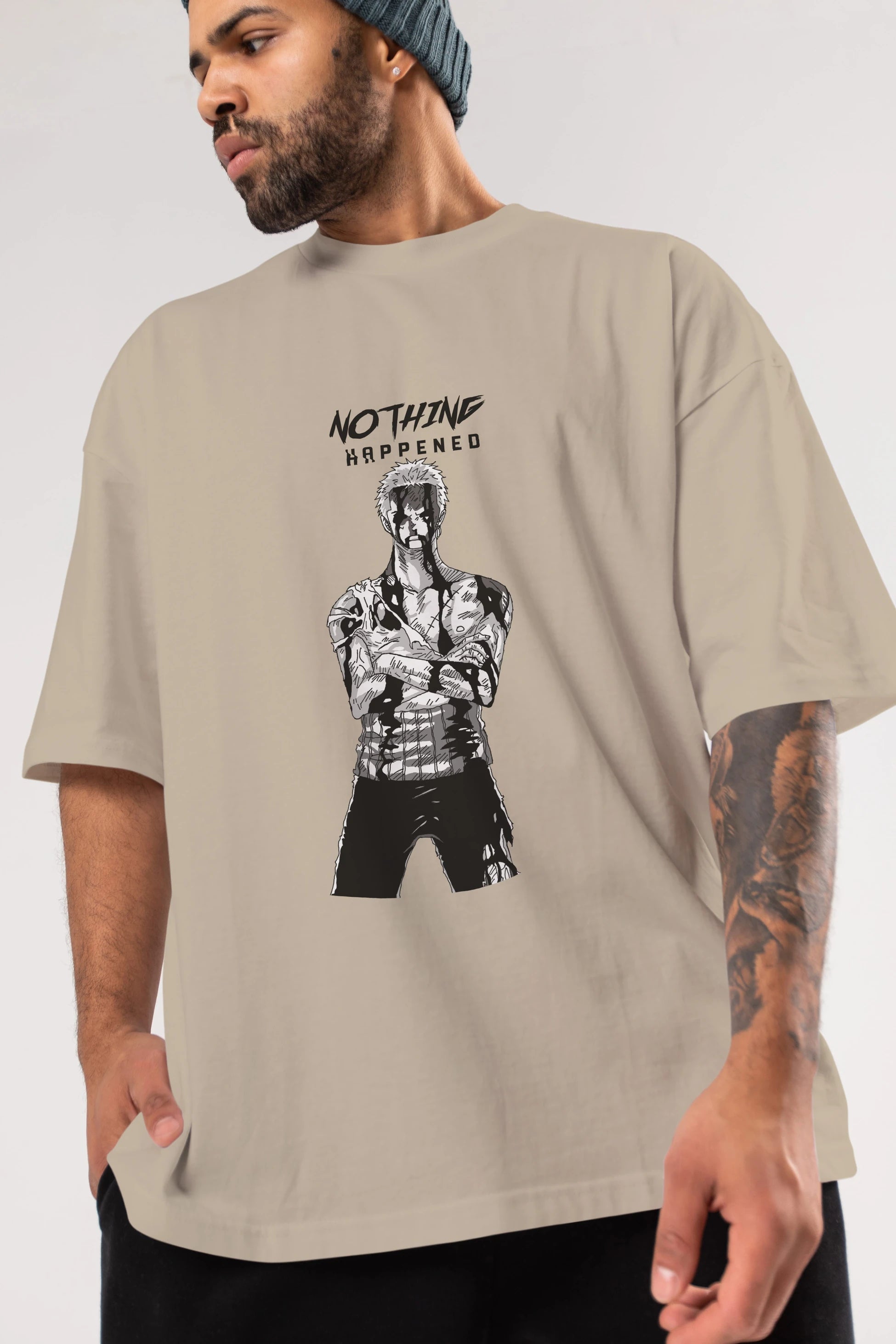 Roronoa Zoro 3 Anime Ön Baskılı Oversize t-shirt Erkek Kadın Unisex