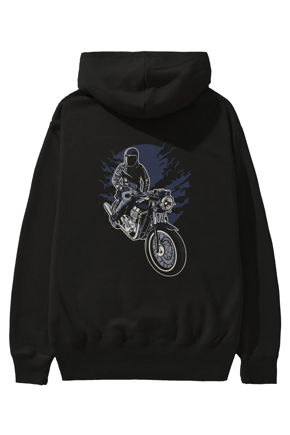 Night Rider Arka Baskılı Hoodie Oversize Kapüşonlu Sweatshirt Erkek Kadın Unisex