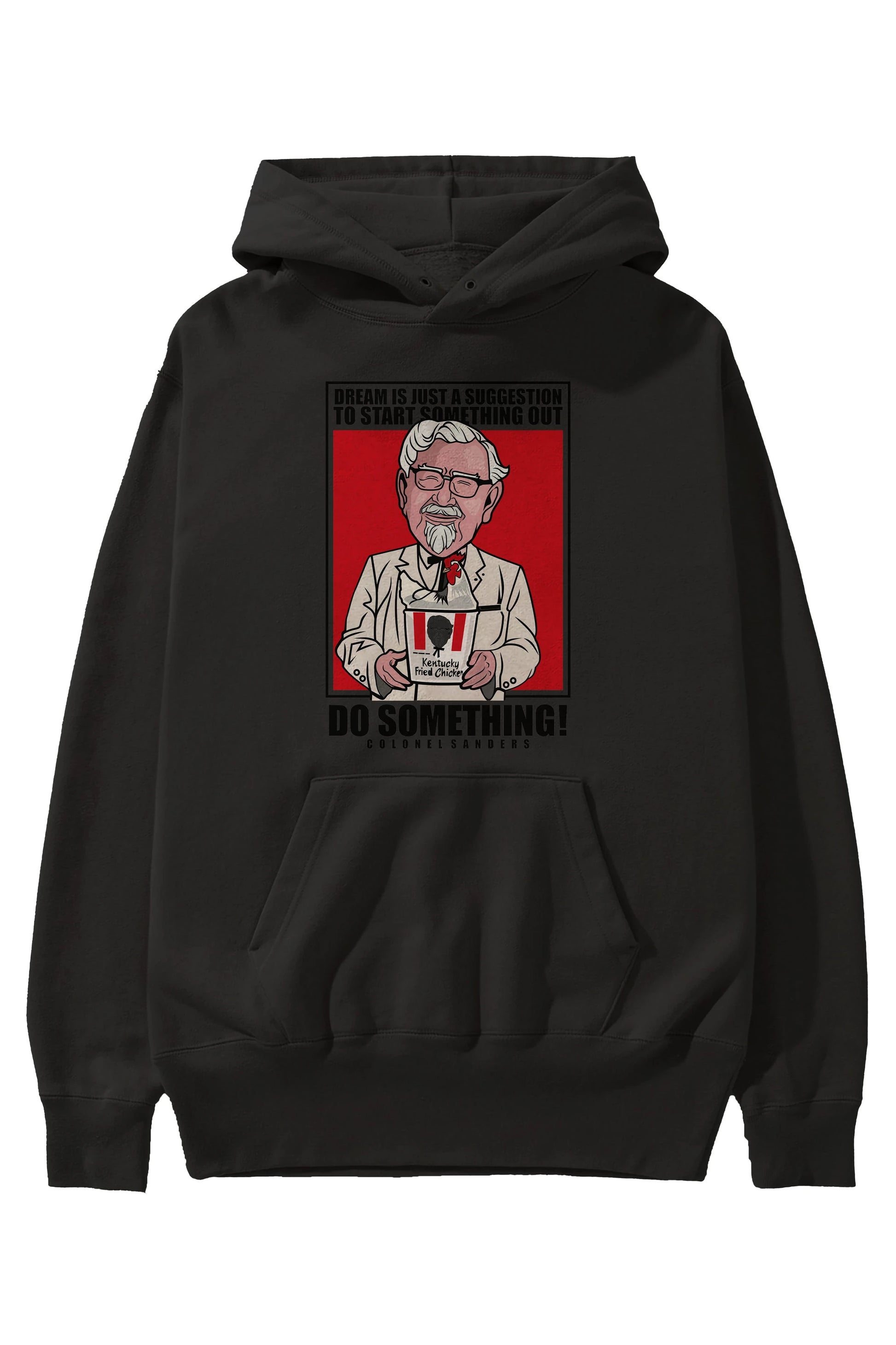 Colonel Sanders Ön Baskılı Hoodie Oversize Kapüşonlu Sweatshirt Erkek Kadın Unisex
