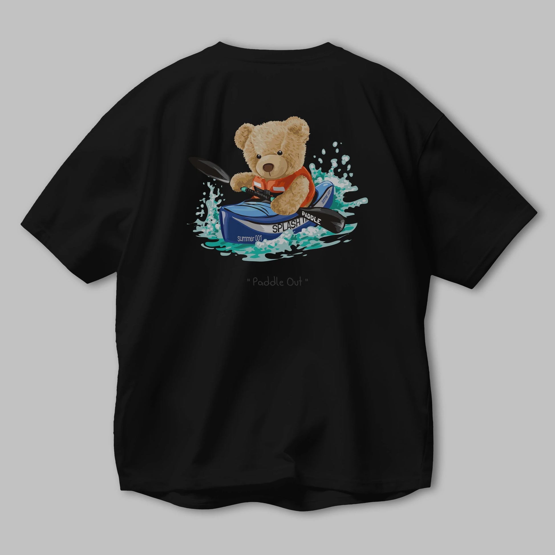Teddy Bear Paddle Out Arka Baskılı Oversize t-shirt Erkek Kadın Unisex %100 Pamuk