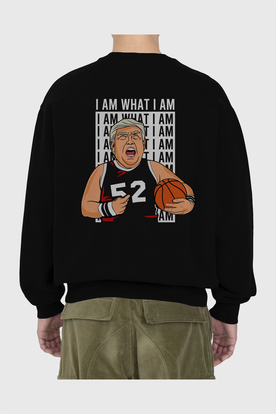 Trump Basketball Arka Baskılı Oversize Sweatshirt Erkek Kadın Unisex