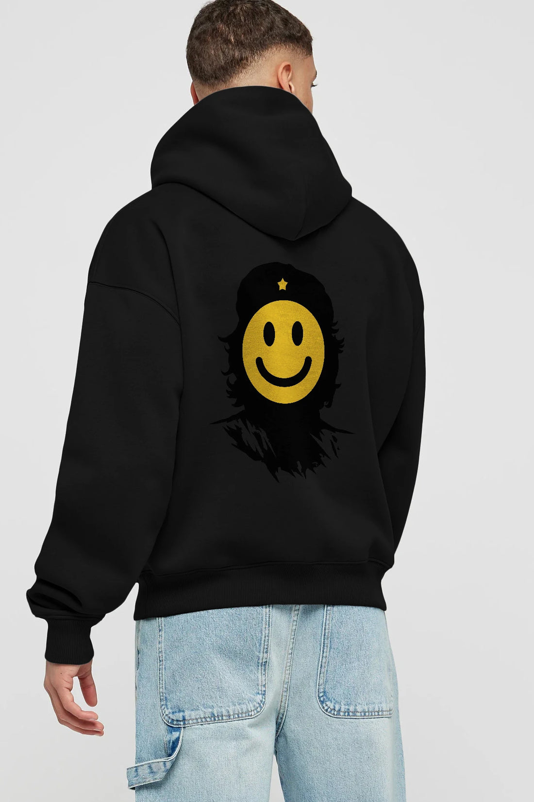 Che Smile Arka Baskılı Hoodie Oversize Kapüşonlu Sweatshirt Erkek Kadın Unisex