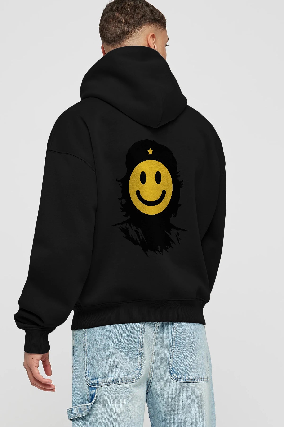 Che Smile Arka Baskılı Hoodie Oversize Kapüşonlu Sweatshirt Erkek Kadın Unisex