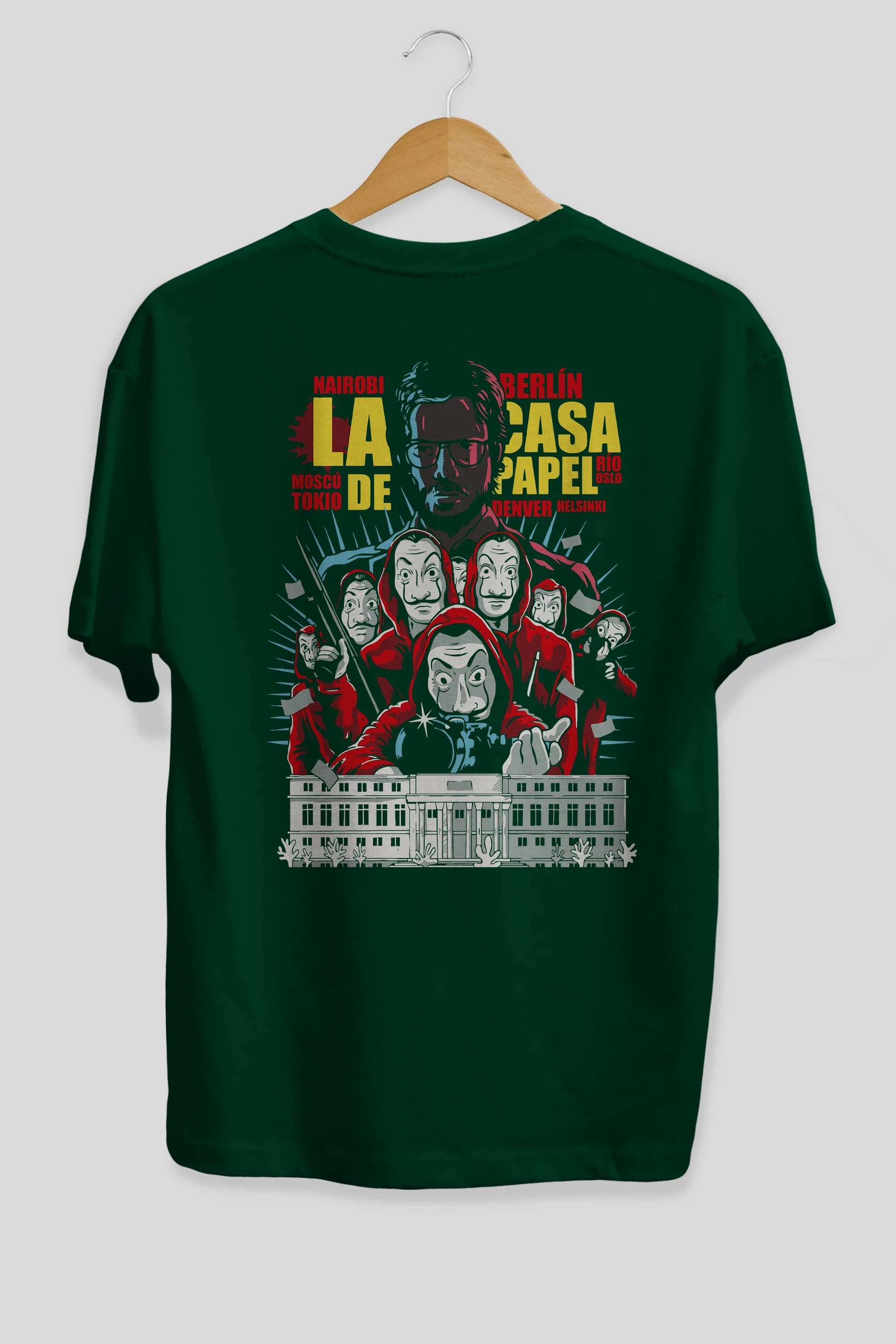 La Casa De Papel (6) Arka Baskılı Oversize t-shirt Erkek Kadın Unisex %100 Pamuk Bisiklet Yaka tişort