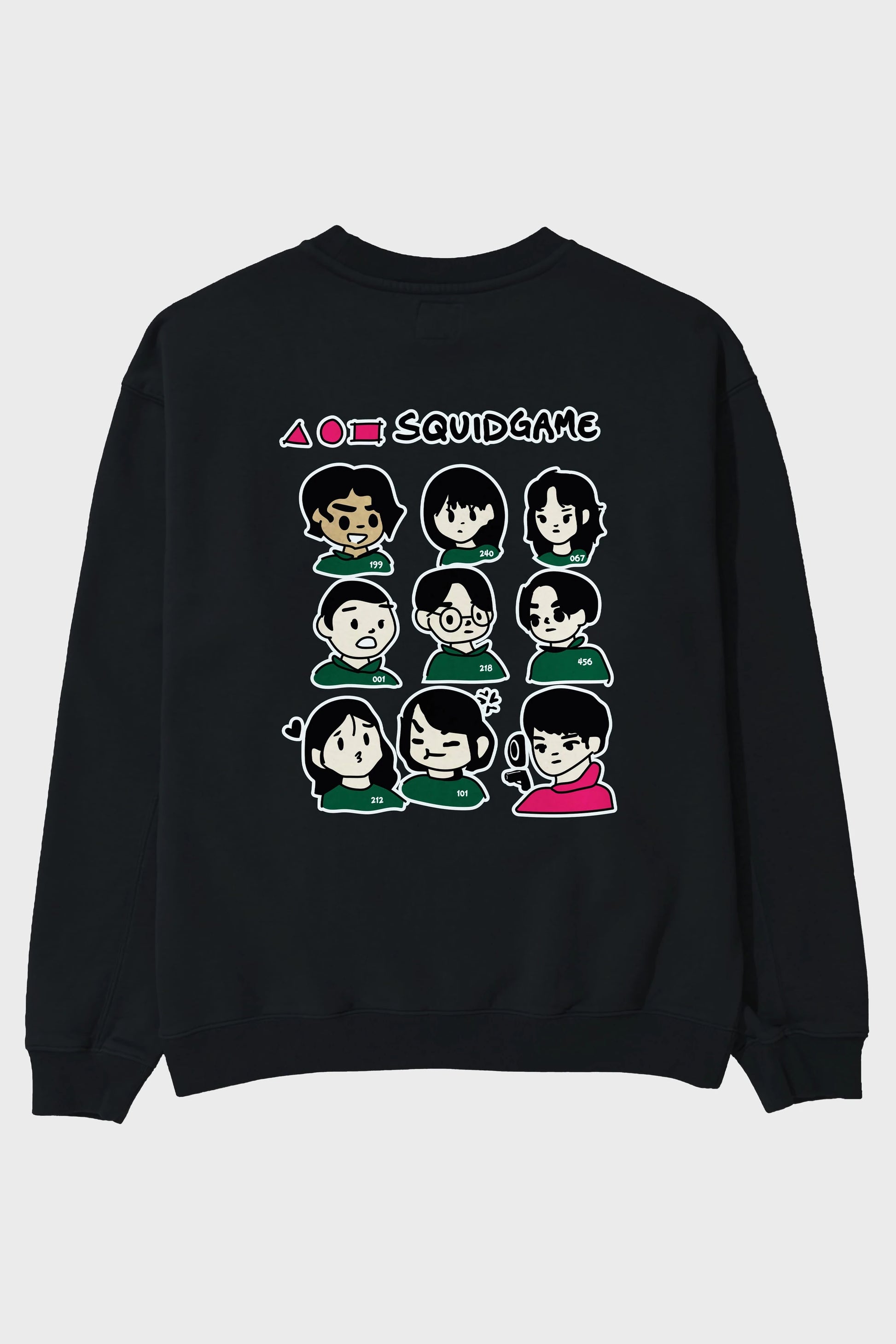 Squid Game (3) Arka Baskılı Oversize Sweatshirt Erkek Kadın Unisex