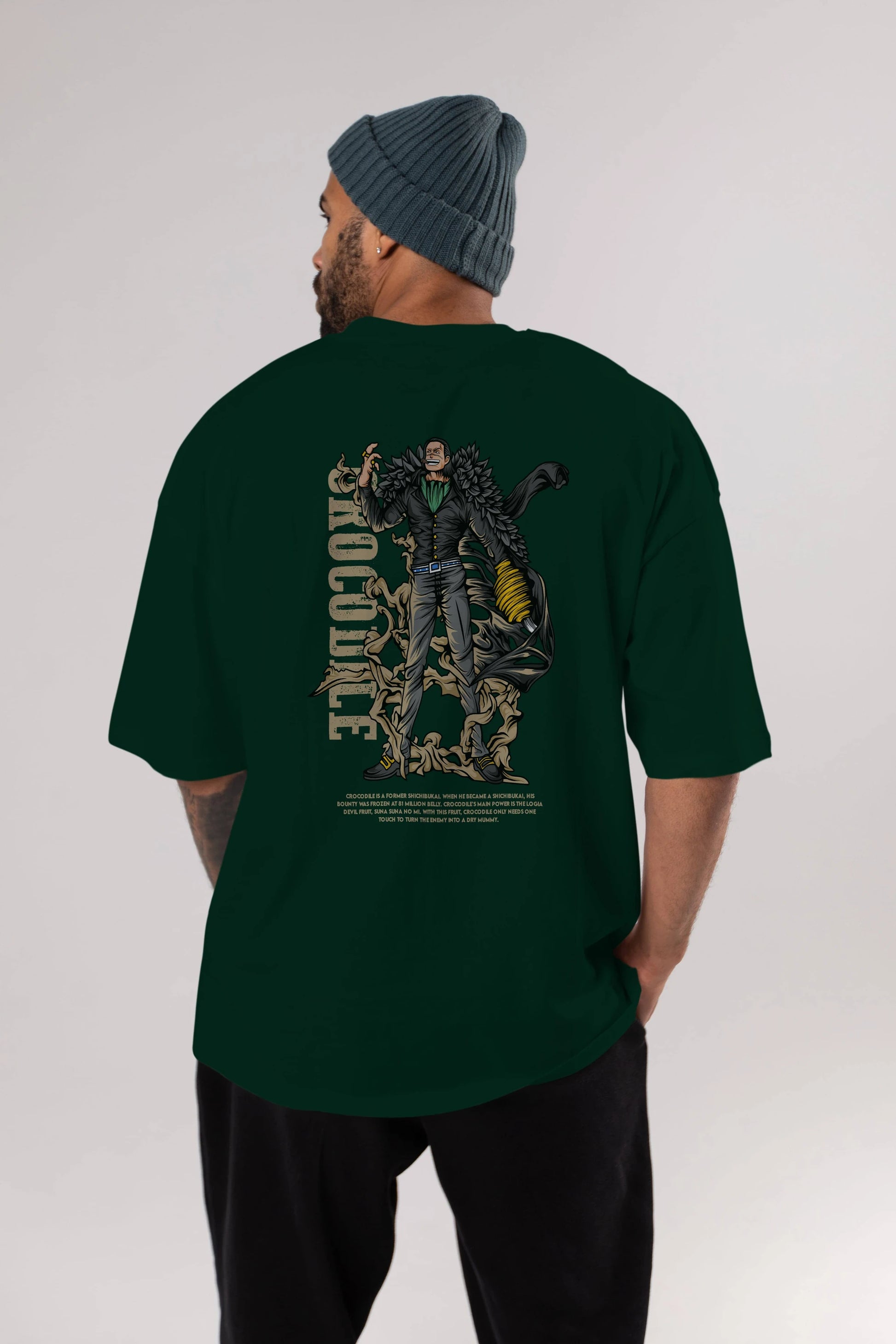 Crocodile Anime Arka Baskılı Oversize t-shirt Erkek Kadın Unisex