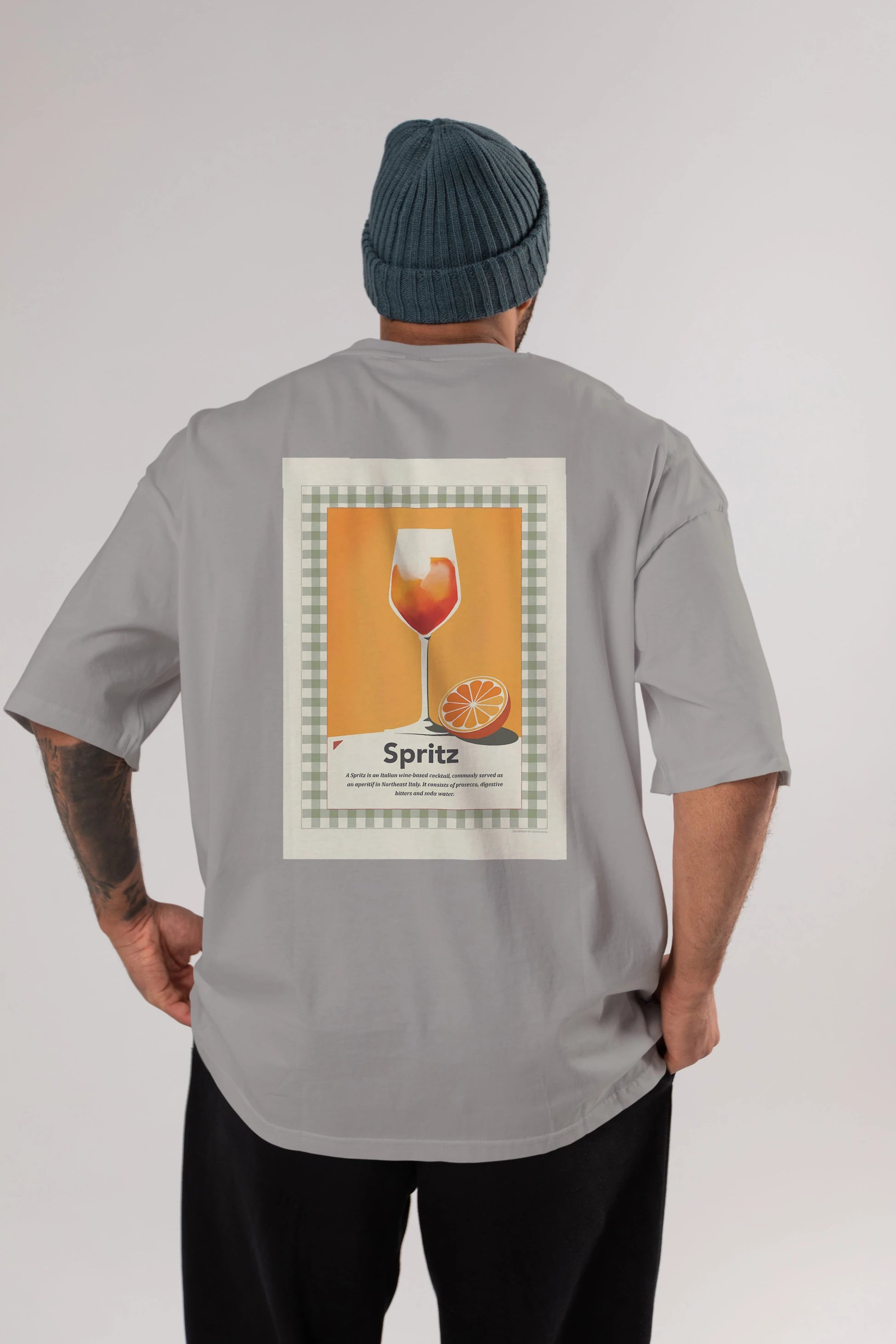 Aperol Spritz 5 Arka Baskılı Oversize t-shirt Erkek Kadın Unisex %100 Pamuk Bisiklet Yaka tişort