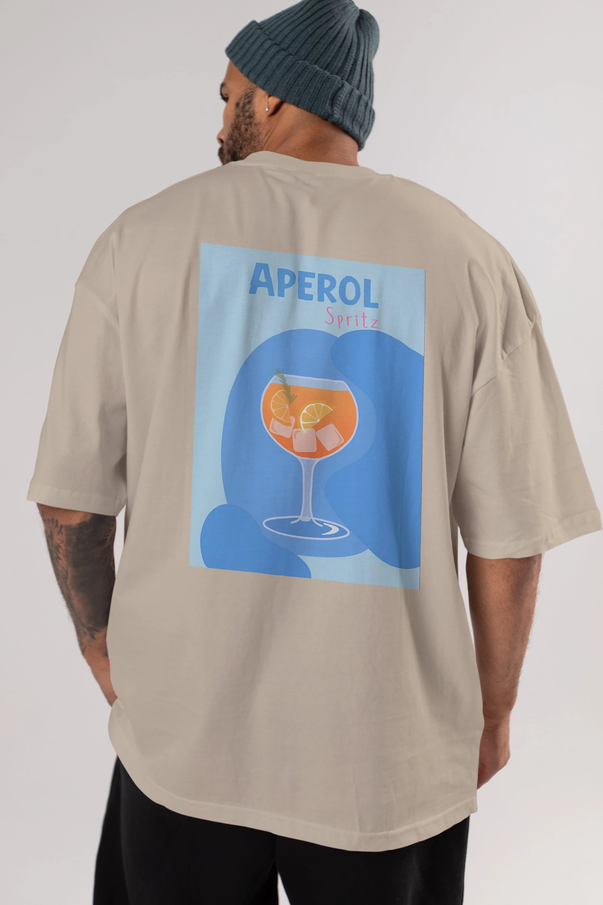 Aperol Spritz 10 Arka Baskılı Oversize t-shirt Erkek Kadın Unisex %100 Pamuk Bisiklet Yaka tişort