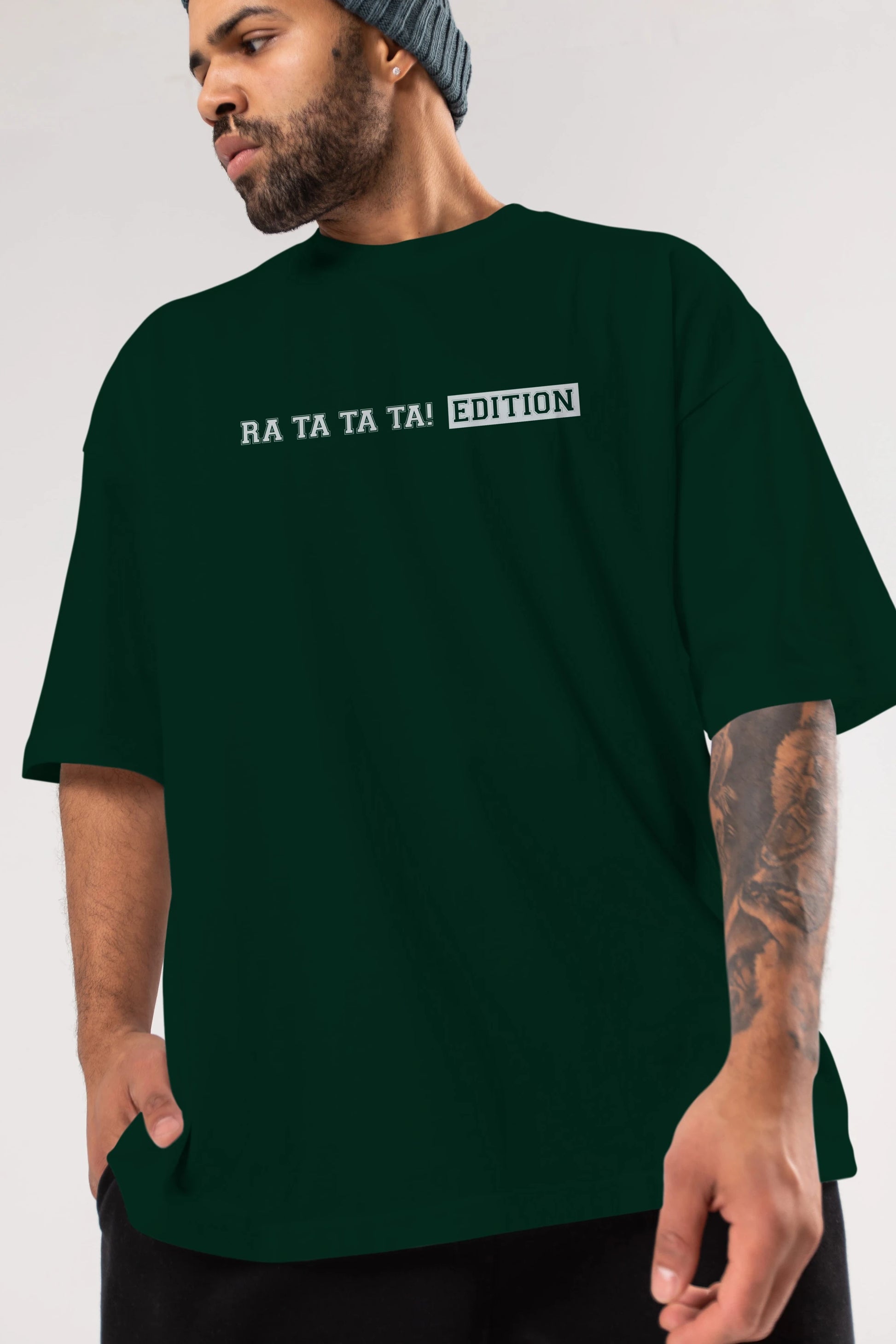 Ra Ta Ta Edition Ön Baskılı Oversize t-shirt %100 pamuk Erkek Kadın Unisex