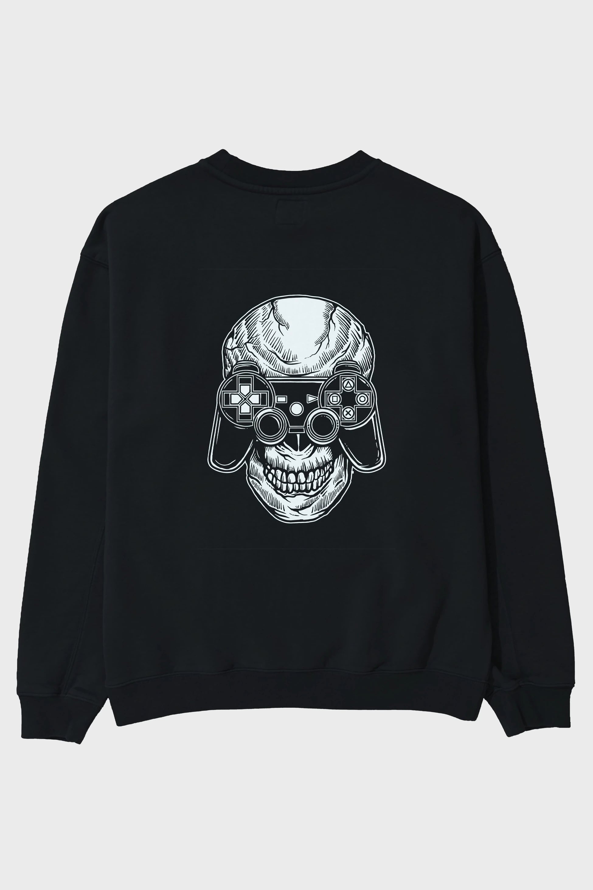 Skull Gamers Arka Baskılı Oversize Sweatshirt Erkek Kadın Unisex