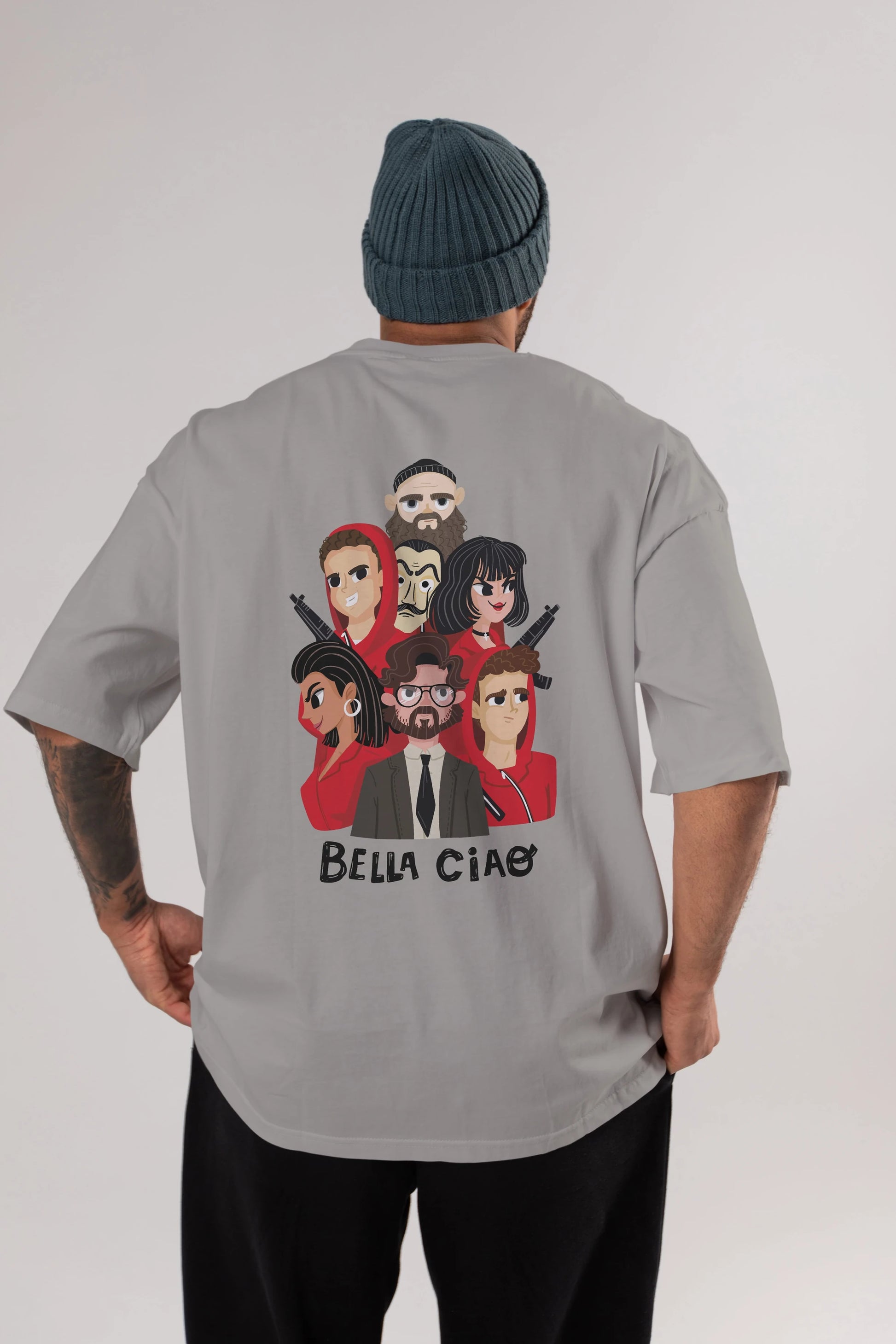 La Casa De Papel (13) Arka Baskılı Oversize t-shirt Erkek Kadın Unisex %100 Pamuk Bisiklet Yaka tişort