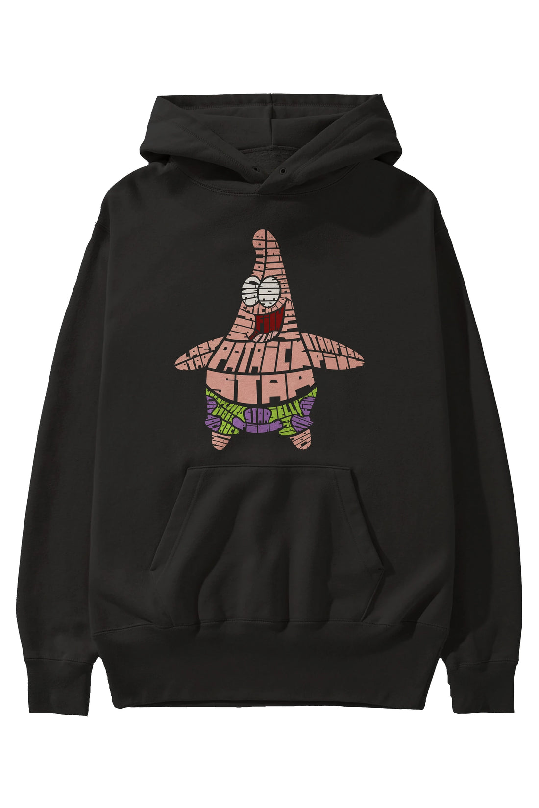 Patrick Star Ön Baskılı Hoodie Oversize Kapüşonlu Sweatshirt Erkek Kadın Unisex