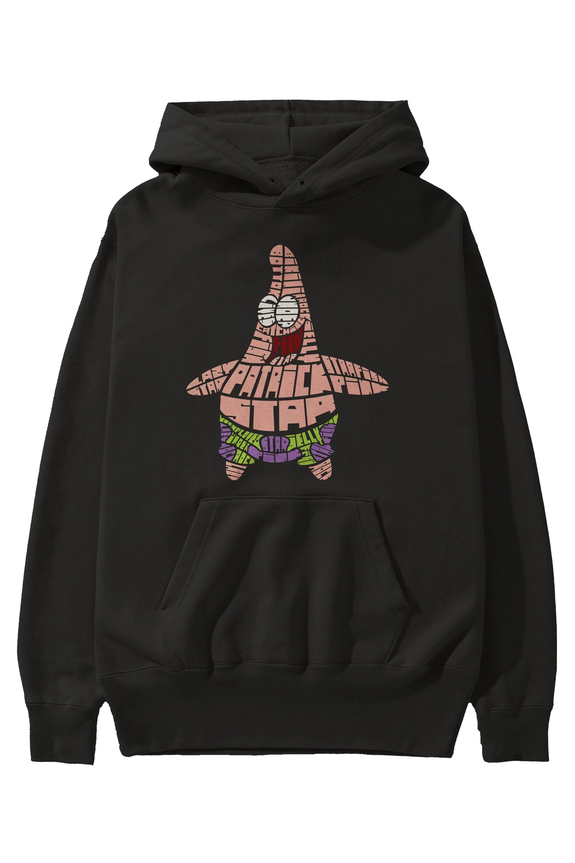 Patrick Star Ön Baskılı Hoodie Oversize Kapüşonlu Sweatshirt Erkek Kadın Unisex
