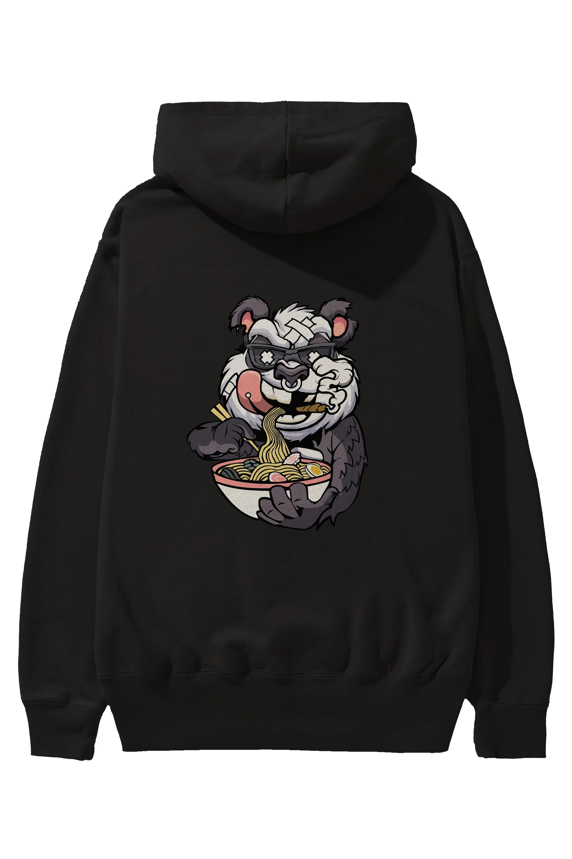 Panda Ramen Arka Baskılı Hoodie Oversize Kapüşonlu Sweatshirt Erkek Kadın Unisex