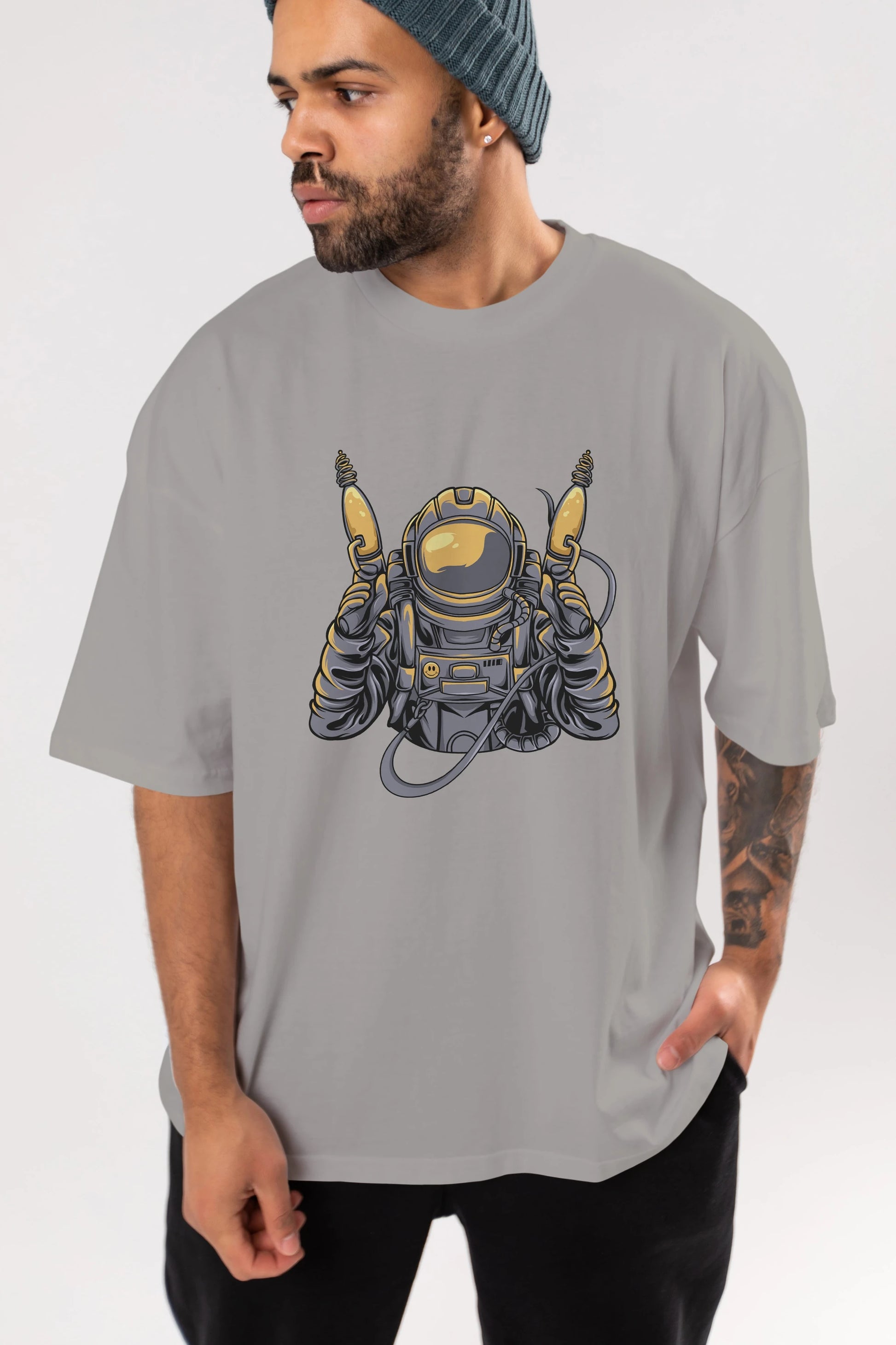 Alien Hunter Ön Baskılı Oversize t-shirt Erkek Kadın Unisex