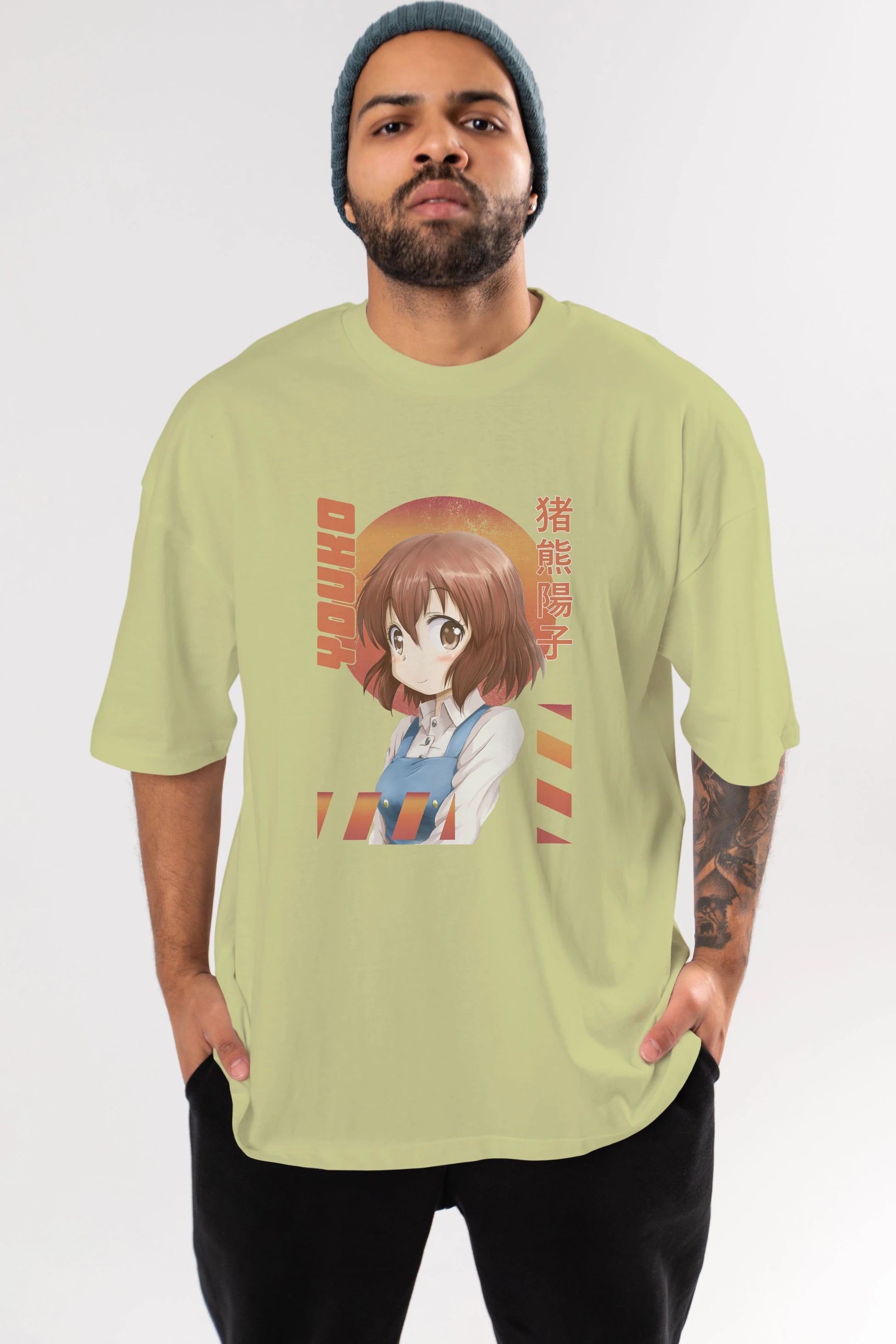 Youko Inokuma 5 Anime Ön Baskılı Oversize t-shirt %100 pamuk Erkek Kadın Unisex