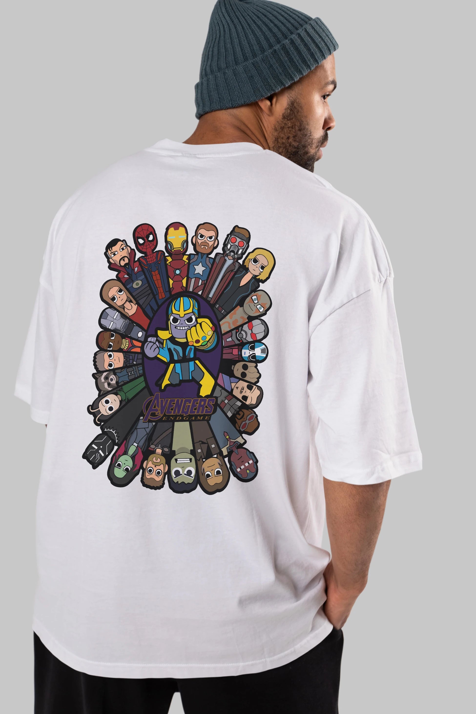 The Avengers (2) Arka Baskılı Oversize t-shirt Erkek Kadın Unisex %100 Pamuk Bisiklet Yaka tişort