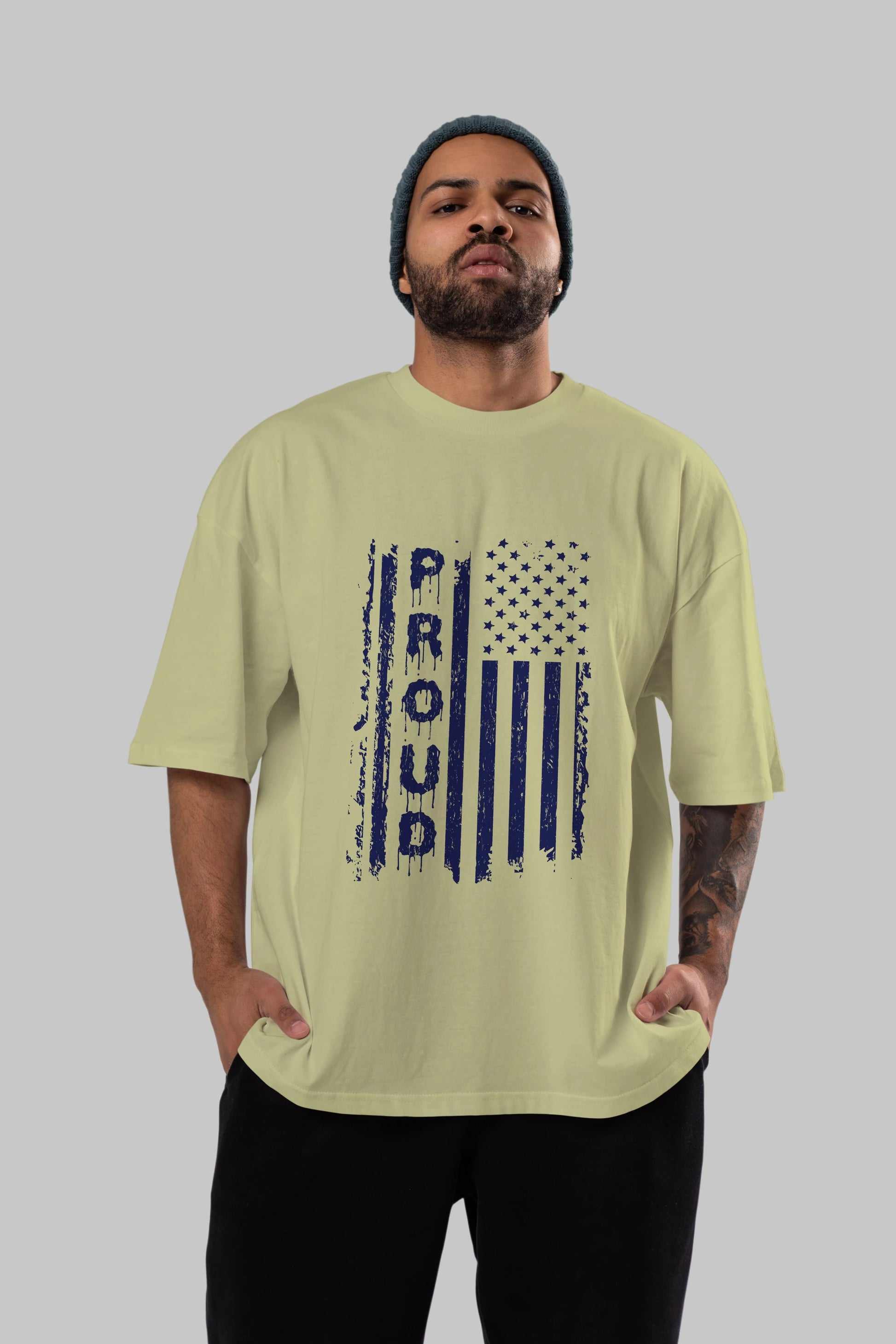 Proud Ön Baskılı Oversize t-shirt Erkek Kadın Unisex