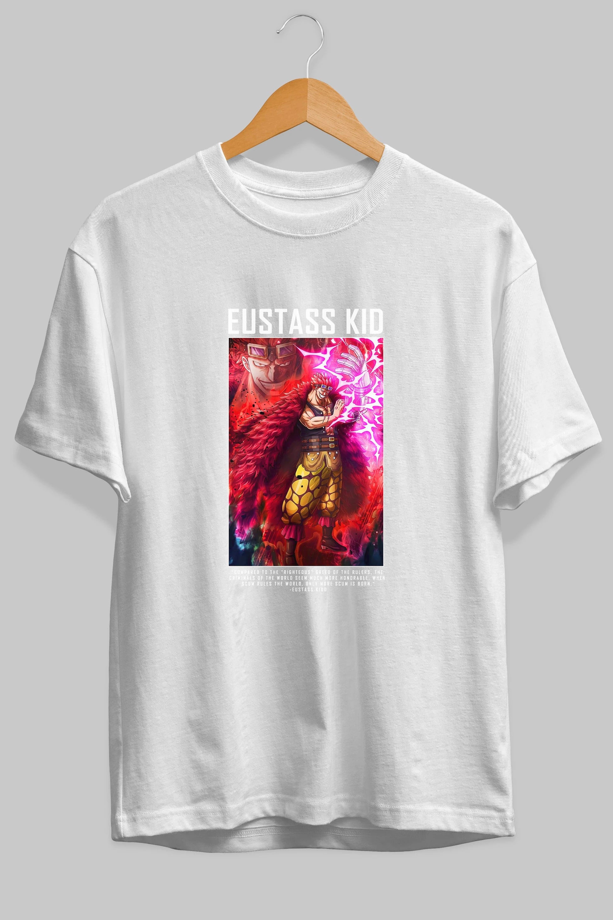 Eustass Kid Anime Ön Baskılı Oversize t-shirt Erkek Kadın Unisex