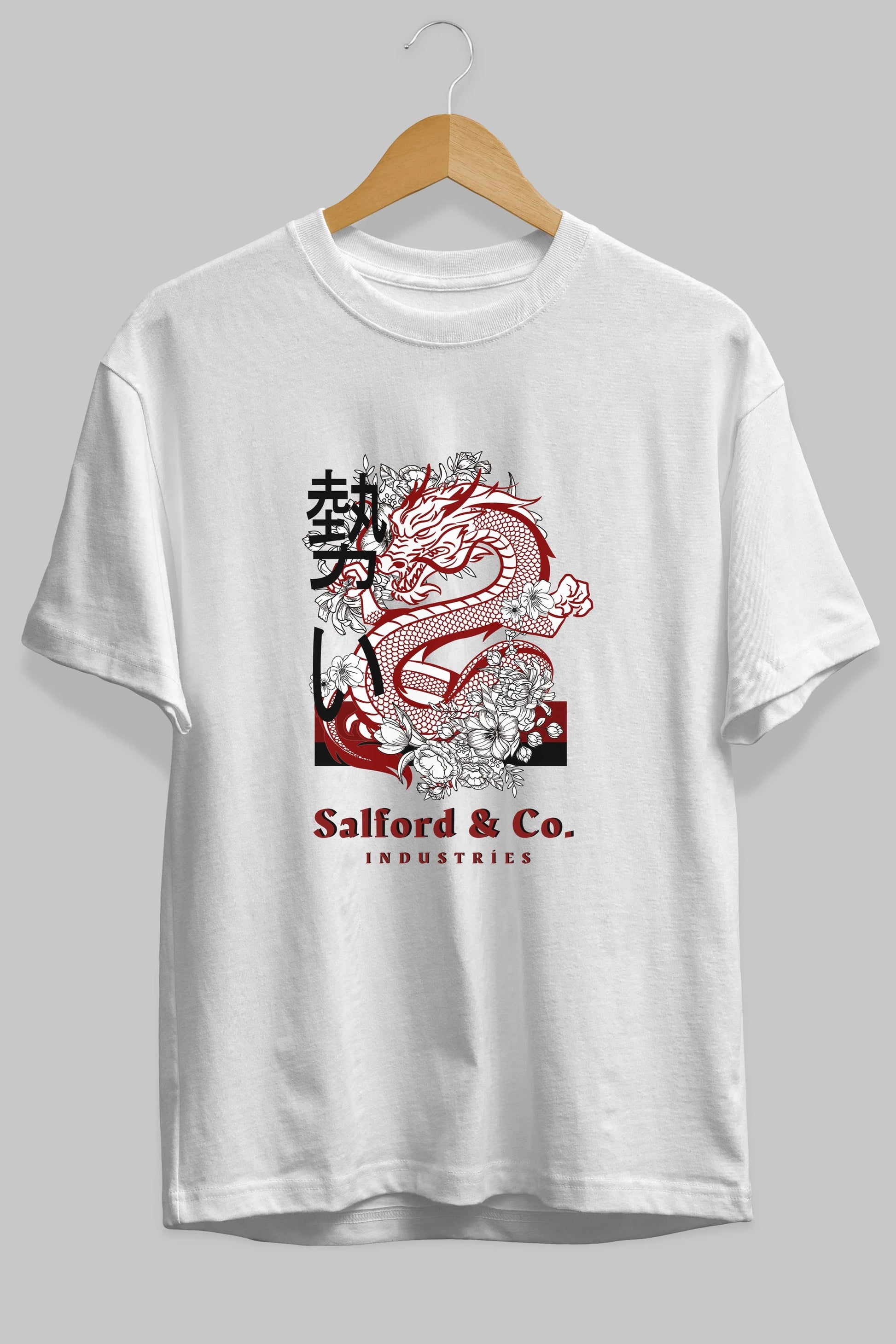 Dragon Ön Baskılı Oversize t-shirt Erkek Kadın Unisex