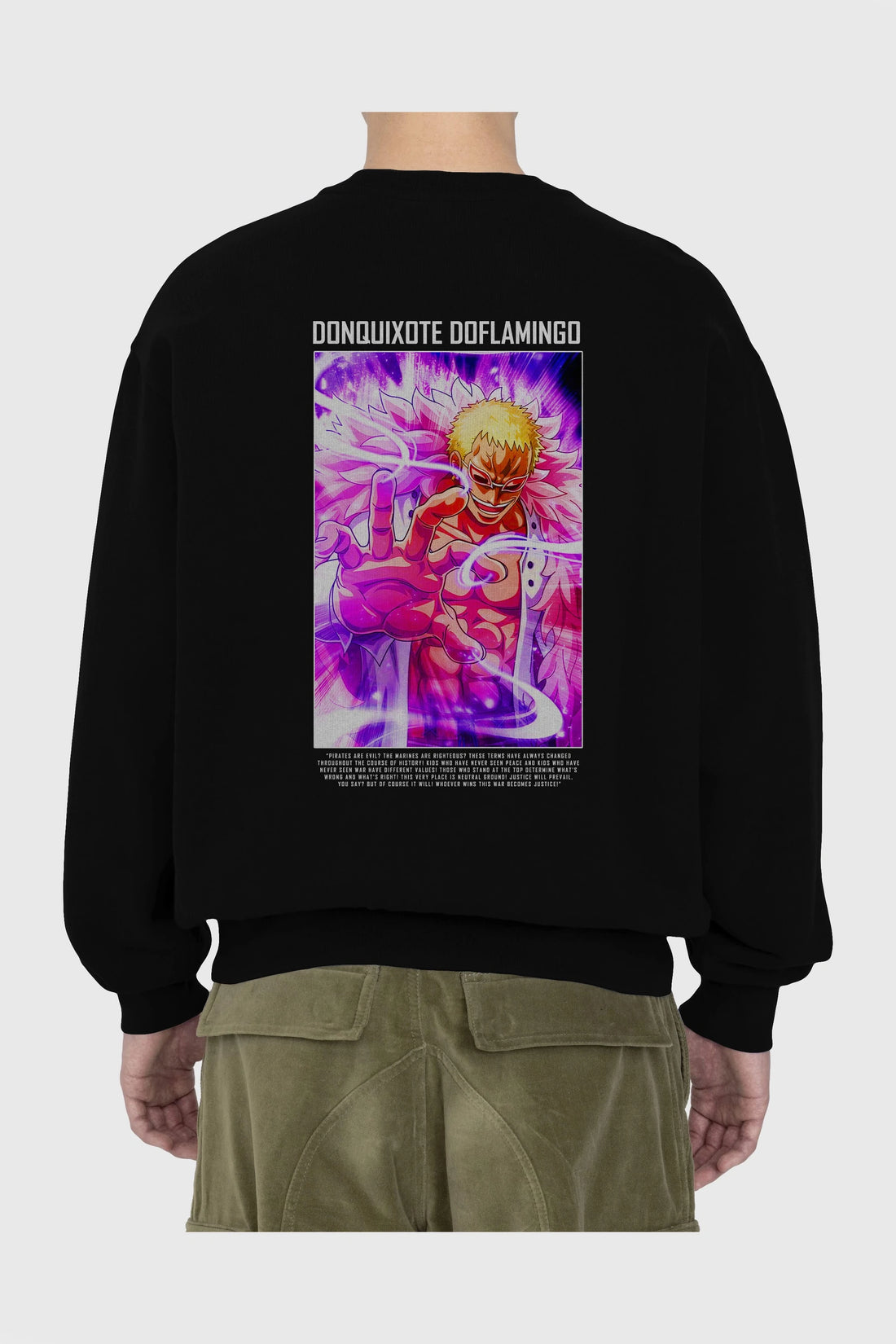 Doflamingo Arka Baskılı Anime Oversize Sweatshirt Erkek Kadın Unisex
