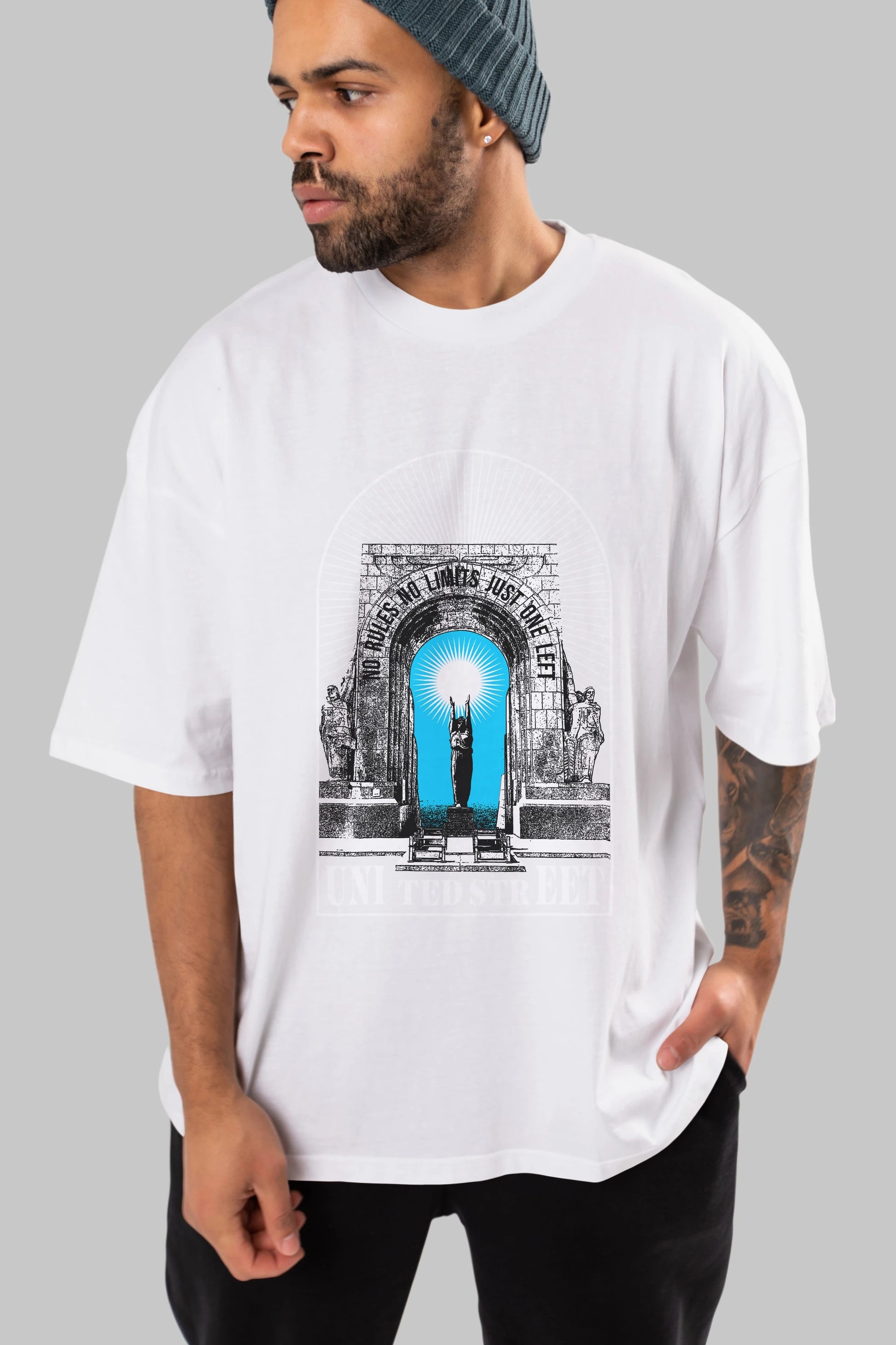 No Rules No Limits Ön Baskılı Oversize t-shirt Erkek Kadın Unisex