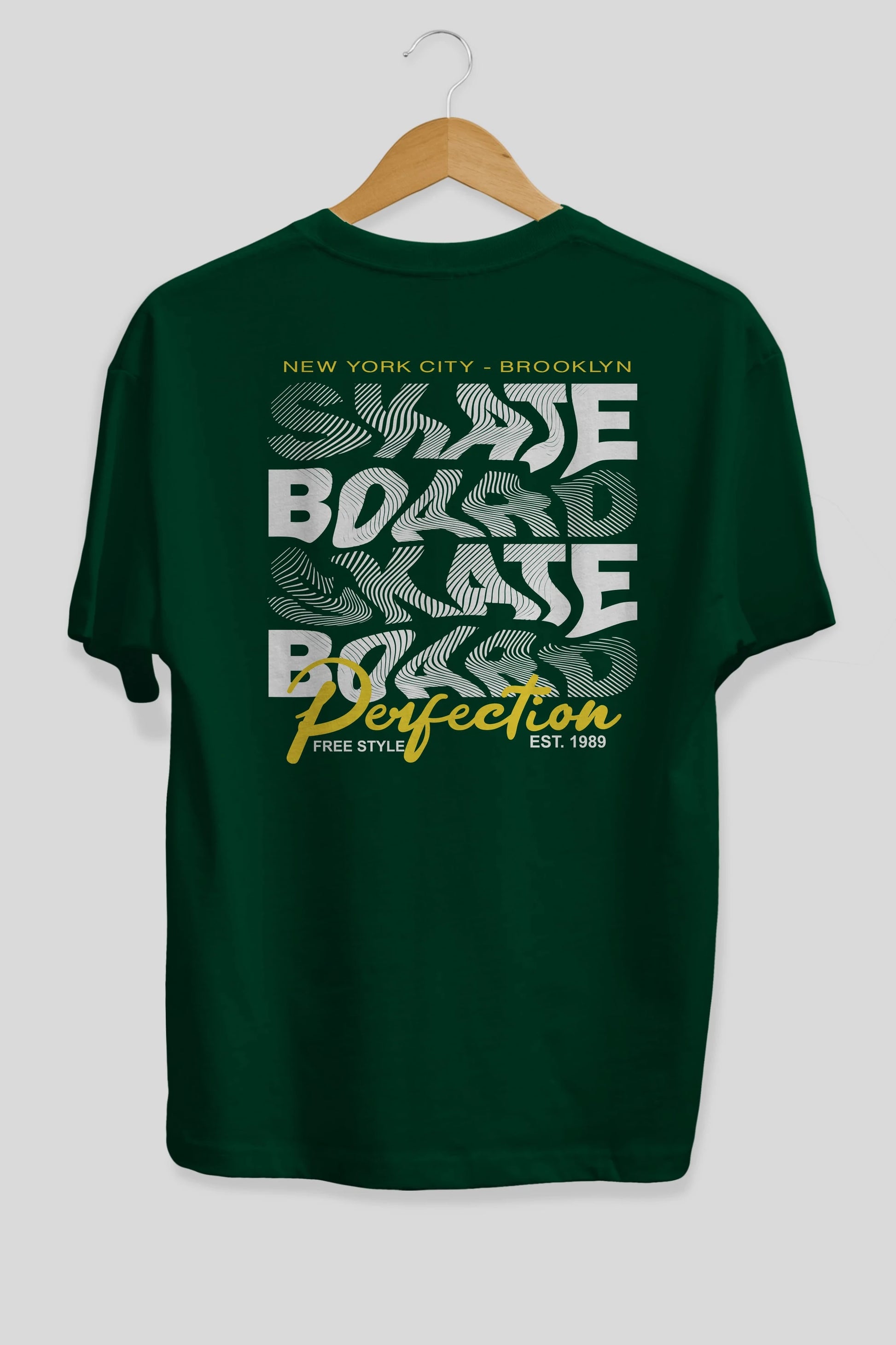 New York City and Brooklyn Arka Baskılı Oversize t-shirt Erkek Kadın Unisex