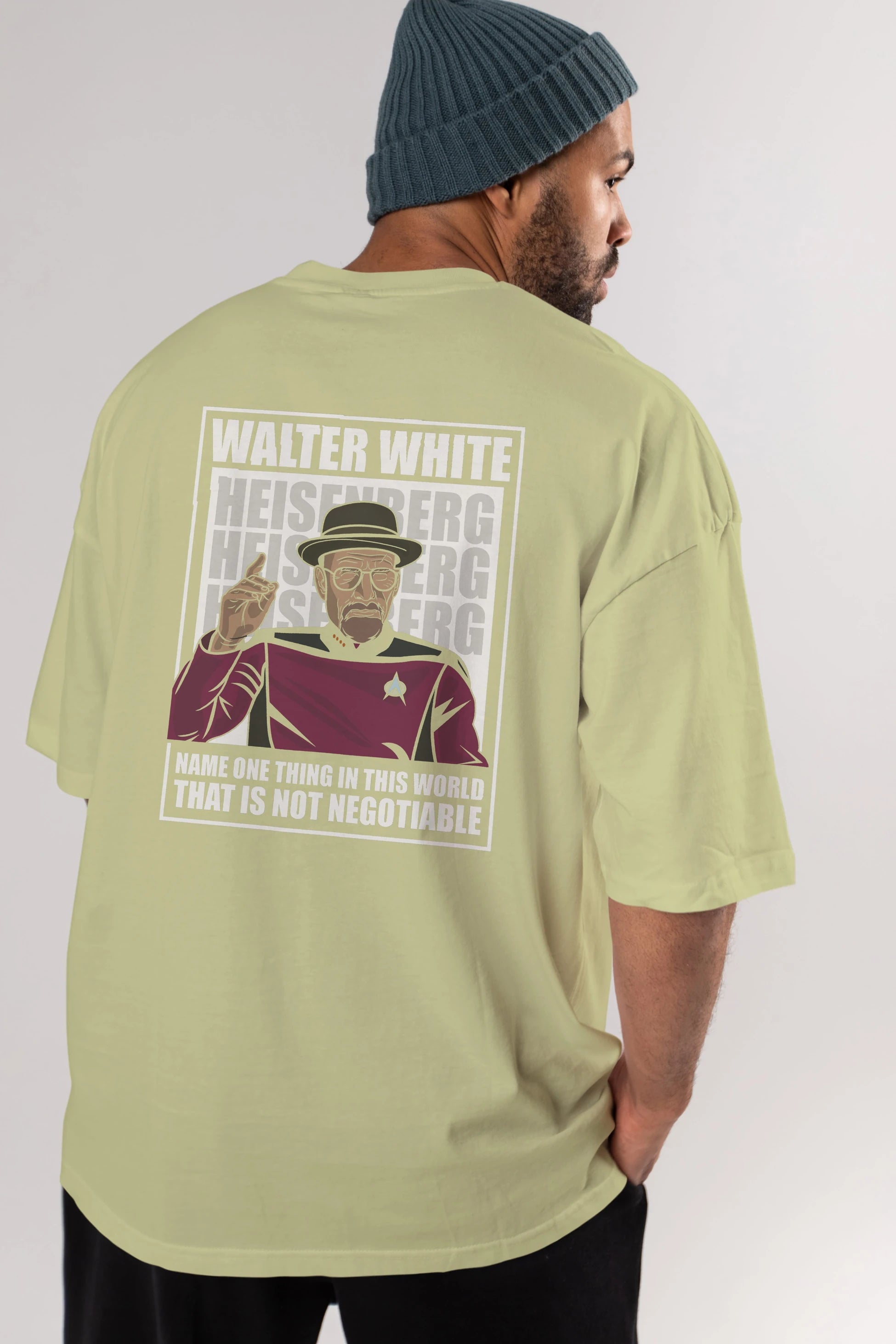 Captain Pixard Heisenberg Arka Baskılı Oversize t-shirt Erkek Kadın Unisex %100 Pamuk tişort