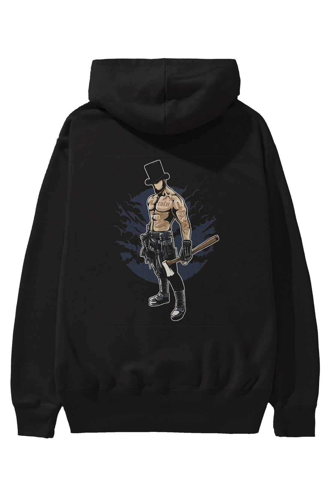 Lincoln Arka Baskılı Hoodie Oversize Kapüşonlu Sweatshirt Erkek Kadın Unisex