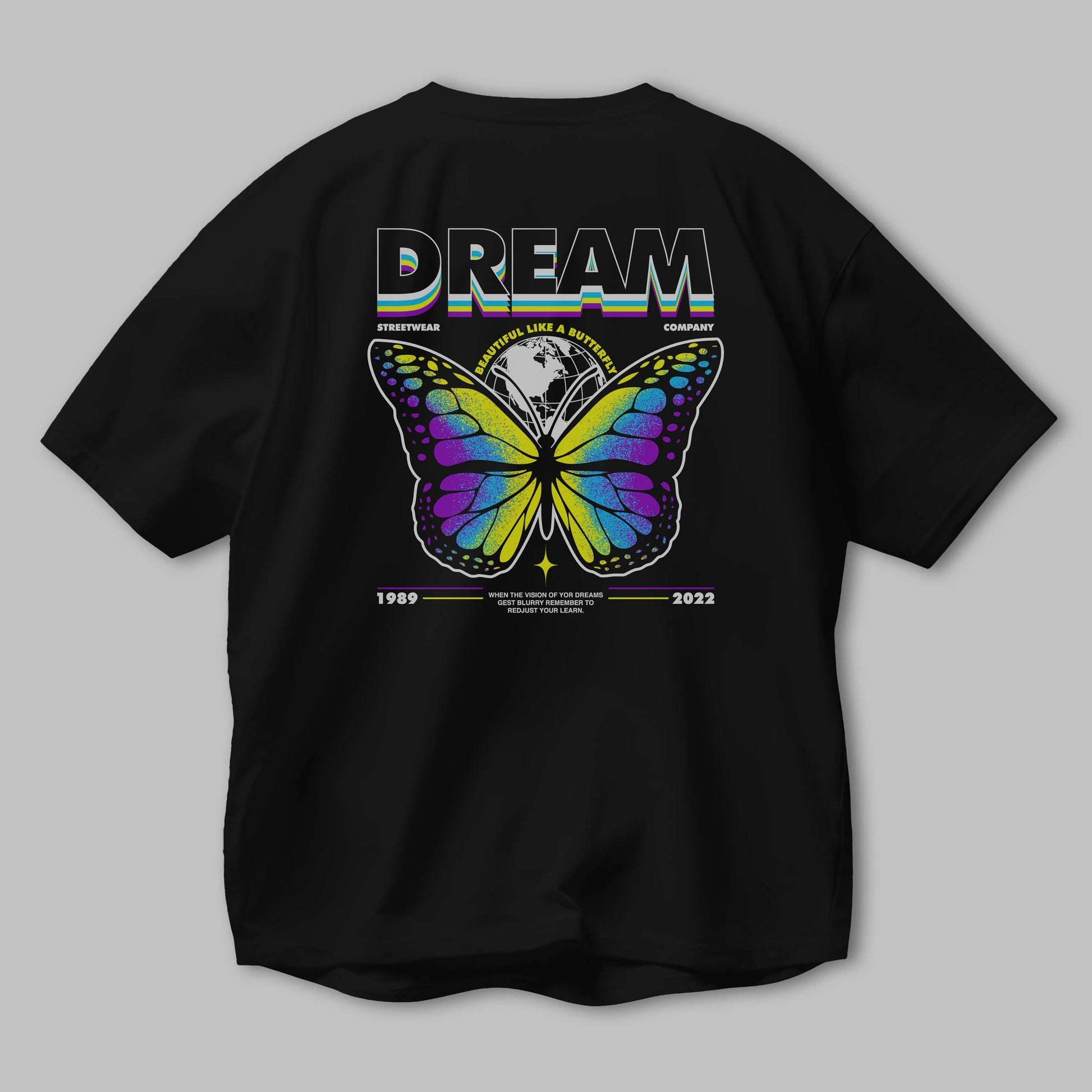 Dream Company Arka Baskılı Oversize t-shirt Erkek Kadın Unisex