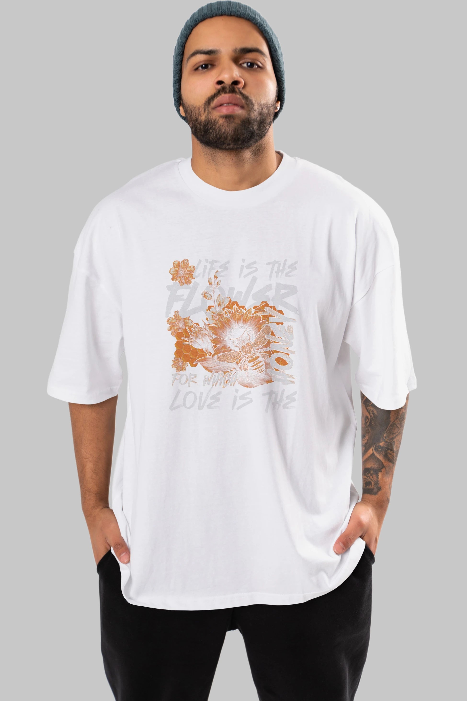 Life is the flower for which love is the honey Ön Baskılı Oversize t-shirt Erkek Kadın Unisex