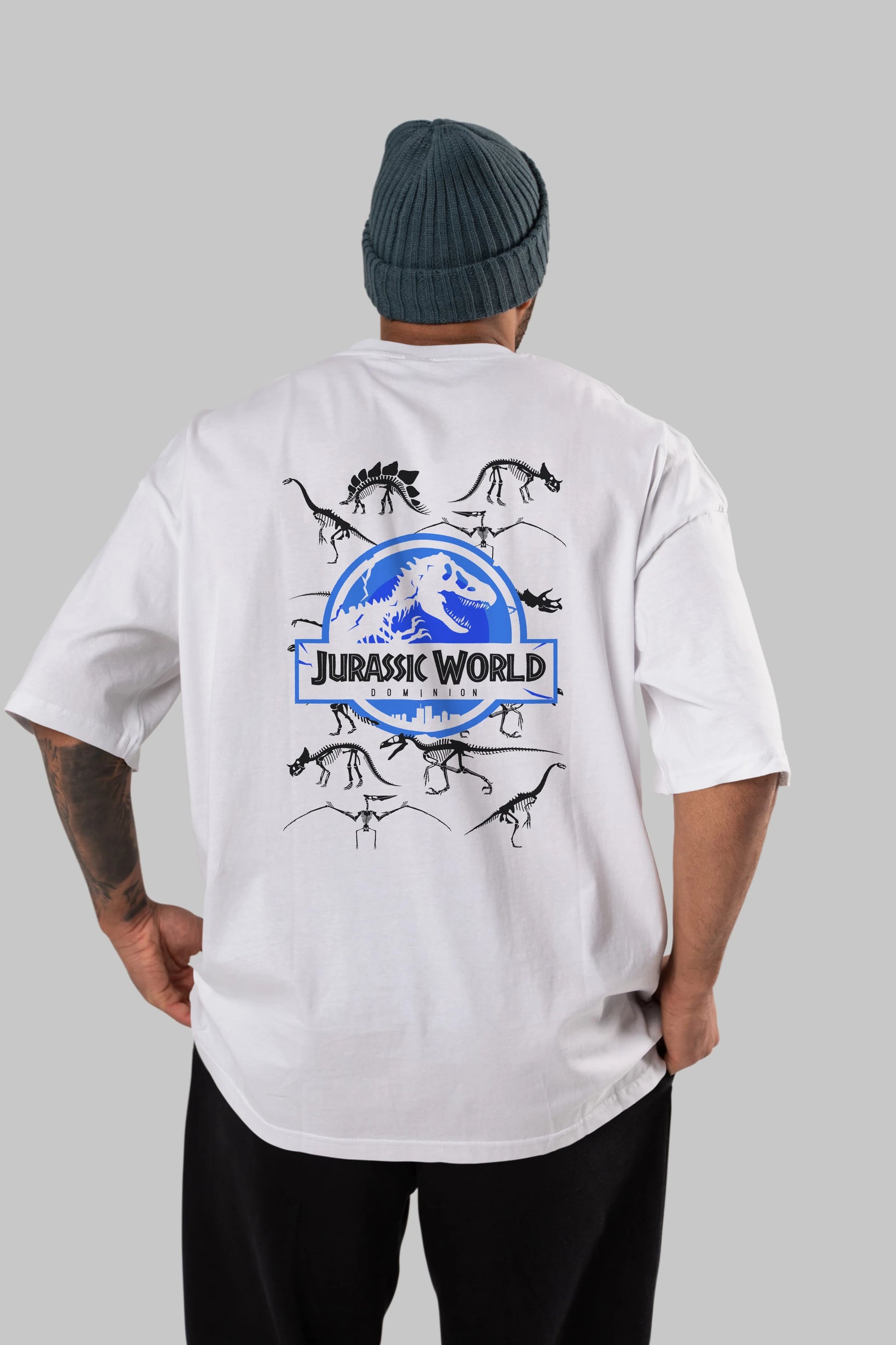 Jurassic Park (5) Arka Baskılı Oversize t-shirt Erkek Kadın Unisex %100 Pamuk Bisiklet Yaka tişort
