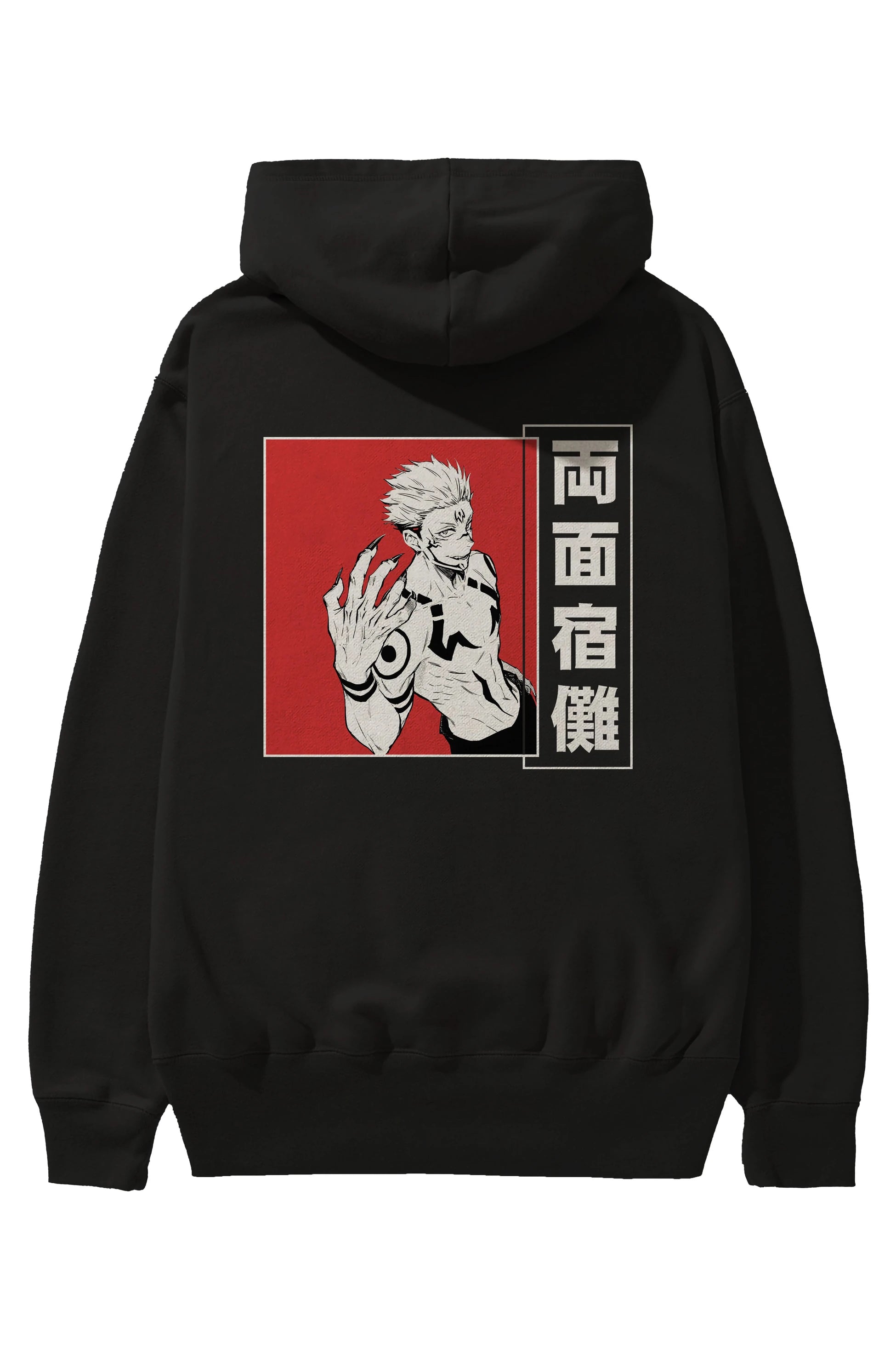 Sukuna Ryoumen 2 Anime Arka Baskılı Hoodie Oversize Kapüşonlu Sweatshirt Erkek Kadın Unisex