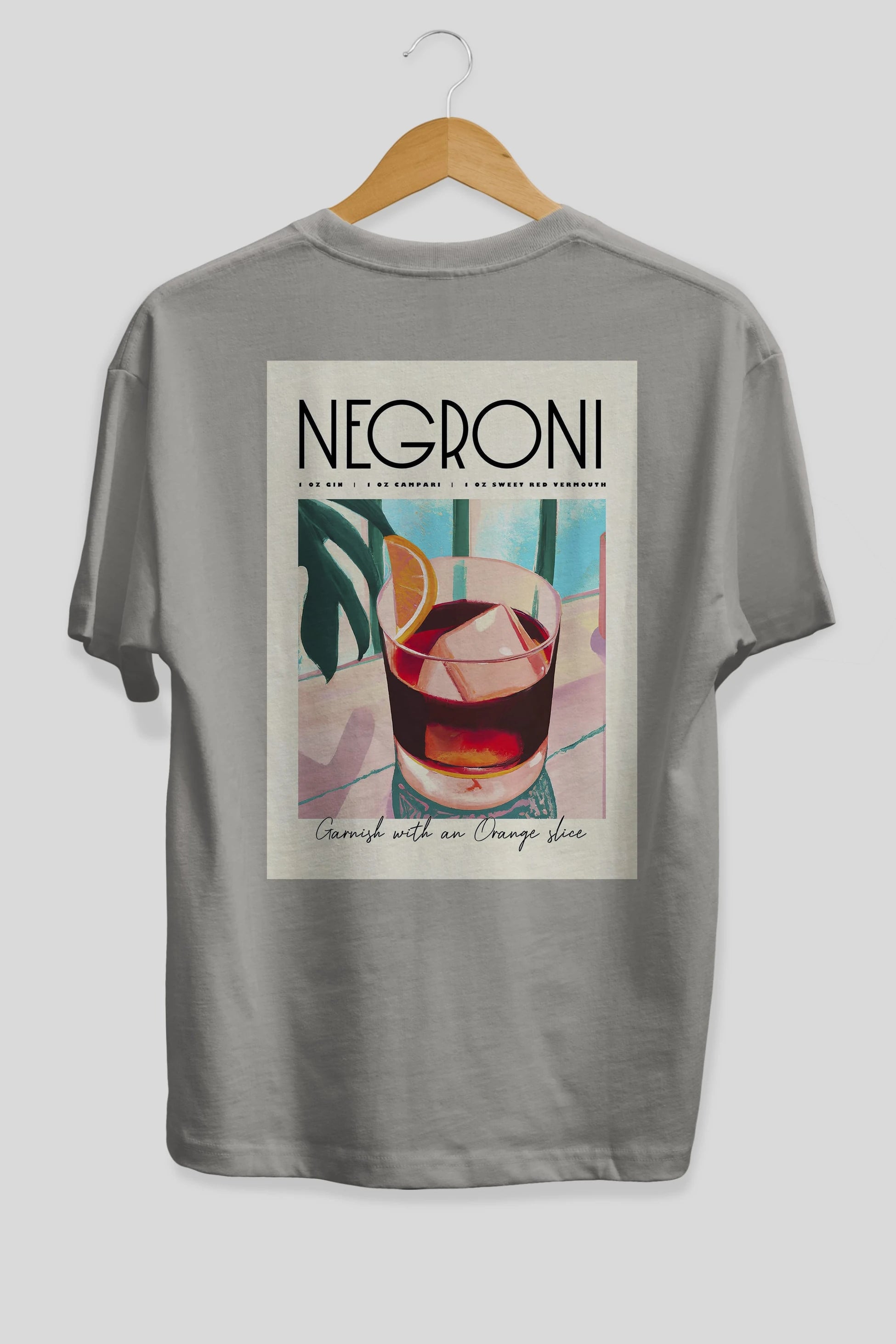 Negroni 4 Arka Baskılı Oversize t-shirt Erkek Kadın Unisex %100 Pamuk Bisiklet Yaka tişort