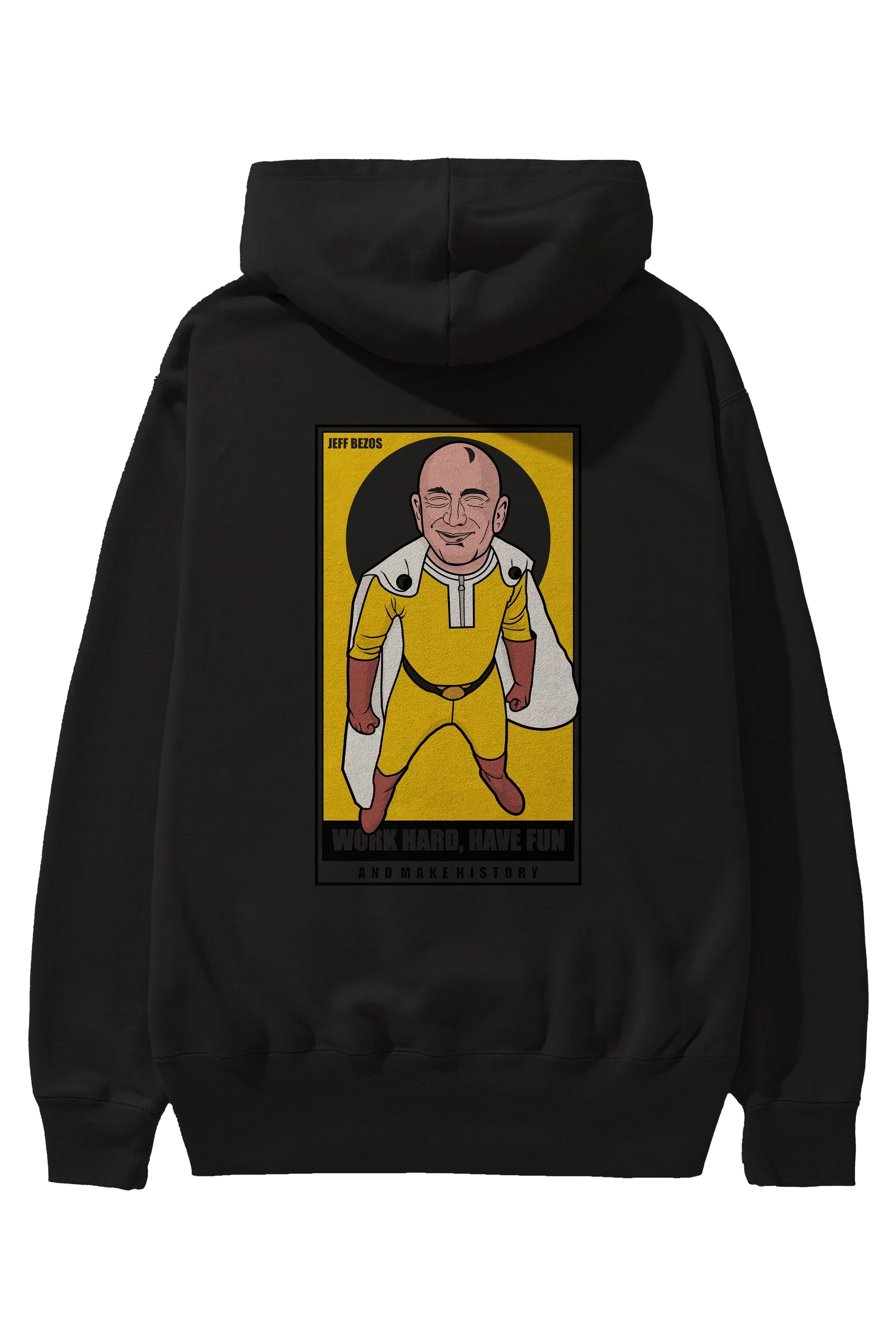 Jeff Bezos Saitama Arka Baskılı Hoodie Oversize Kapüşonlu Sweatshirt Erkek Kadın Unisex