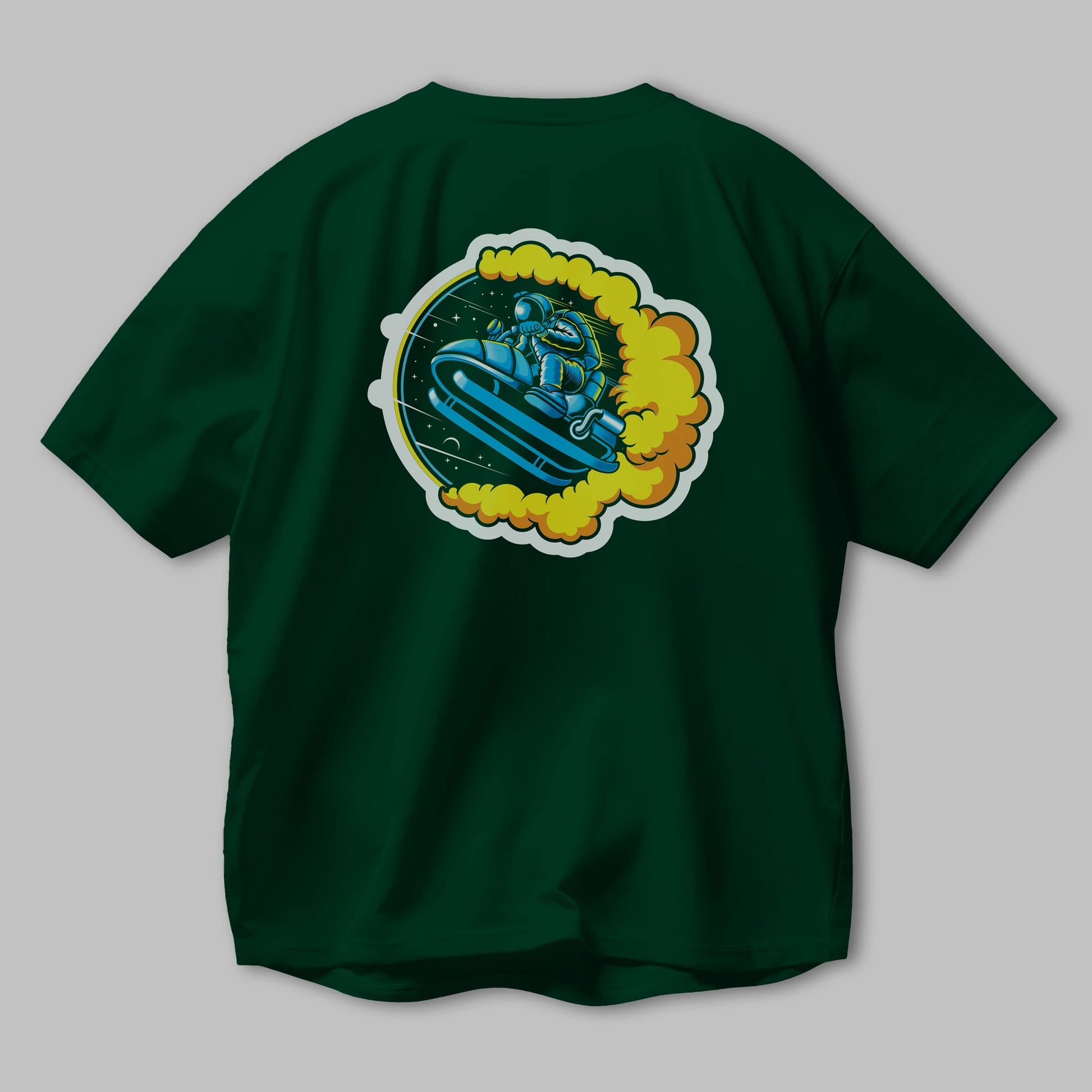 Astrojump with Snowmobile Sticker Arka Baskılı Oversize t-shirt Erkek Kadın Unisex