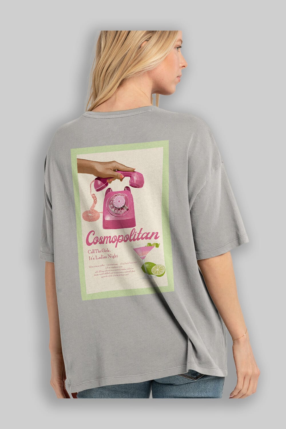 Cosmopolitan 5 Arka Baskılı Oversize t-shirt Erkek Kadın Unisex %100 Pamuk Bisiklet Yaka tişort