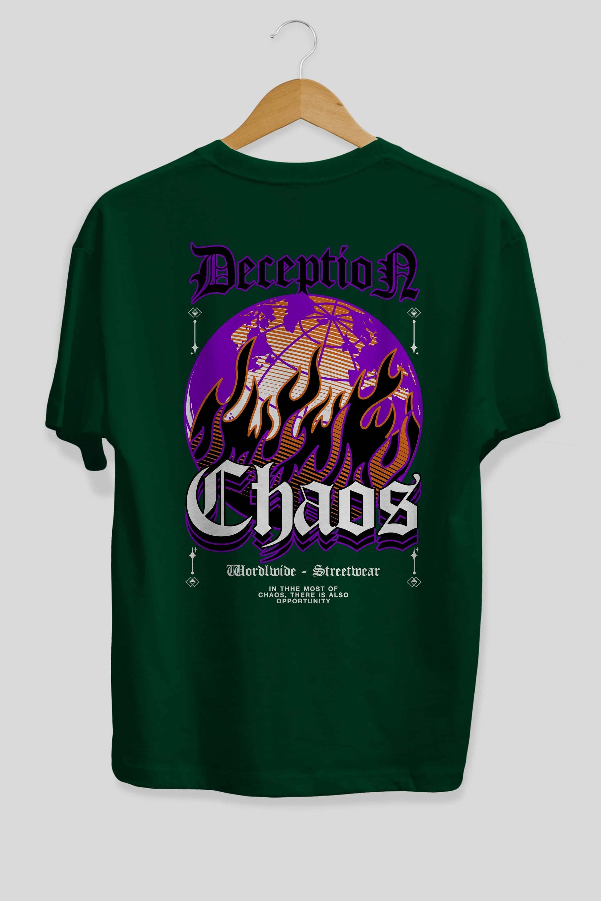 Deception Chaos Arka Baskılı Oversize t-shirt Erkek Kadın Unisex