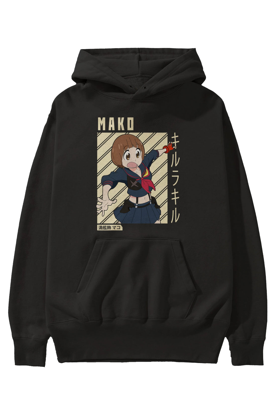 Mako Mankanshoku 1 Anime Ön Baskılı Hoodie Oversize Kapüşonlu Sweatshirt Erkek Kadın Unisex