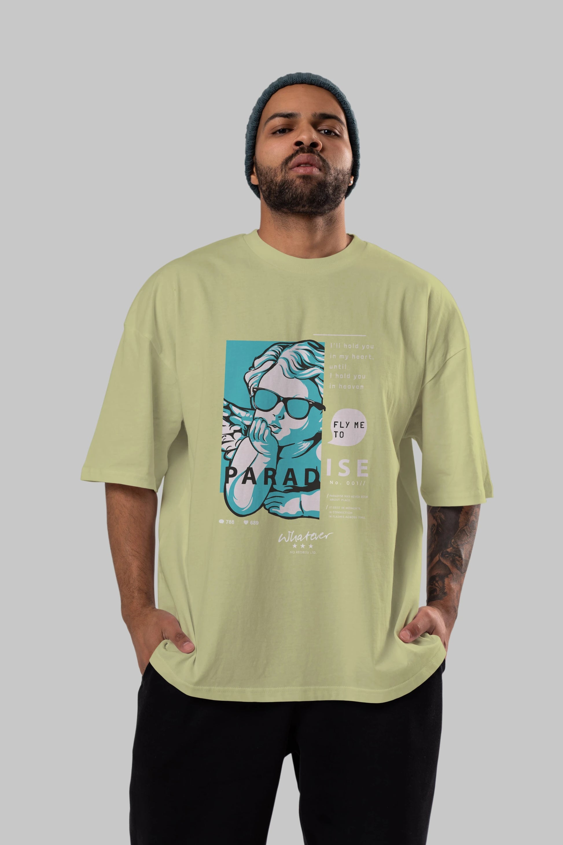 Paradise Fly to Me Ön Baskılı Oversize t-shirt Erkek Kadın Unisex