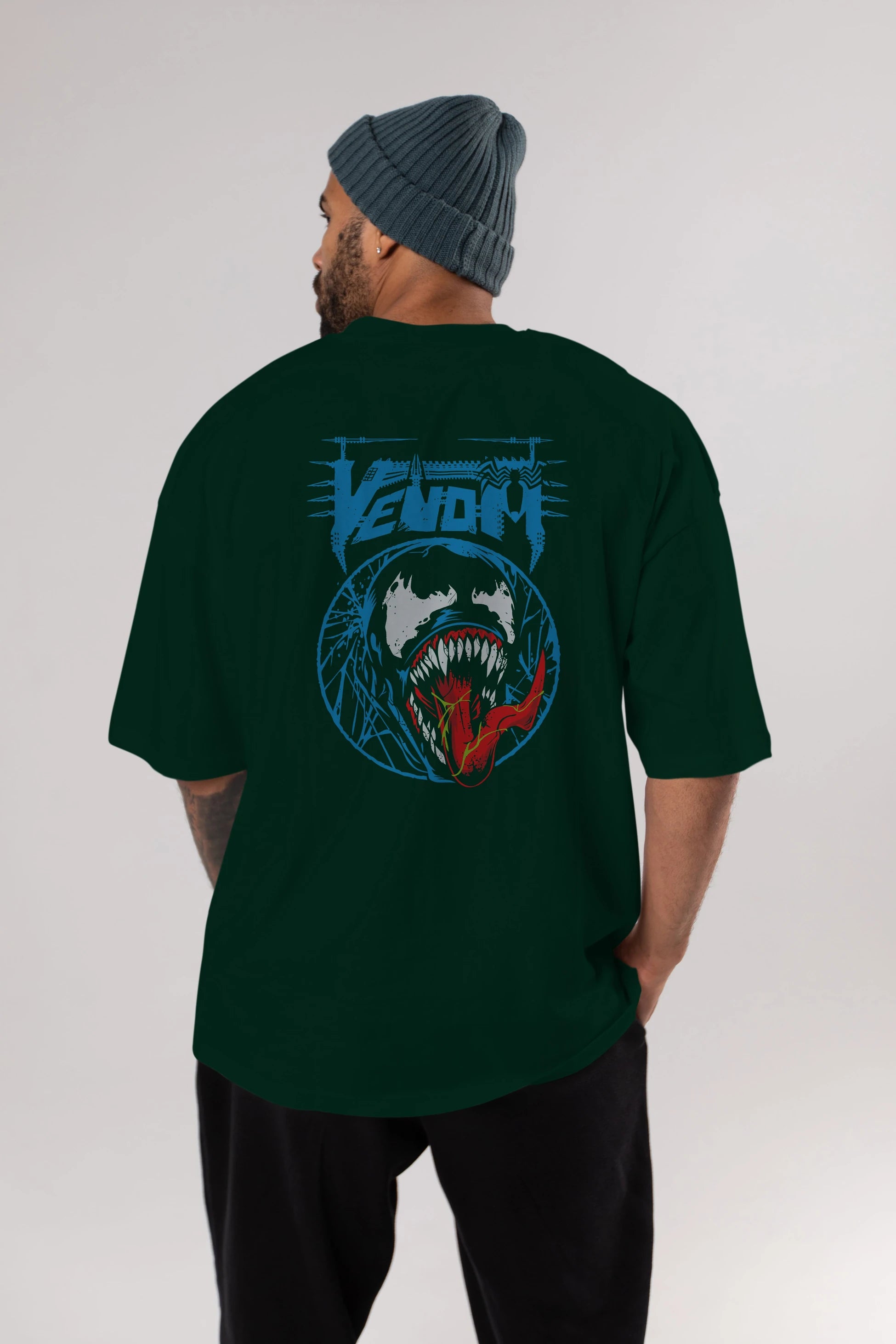 Venom (23) Arka Baskılı Oversize t-shirt Erkek Kadın Unisex %100 Pamuk Bisiklet Yaka tişort